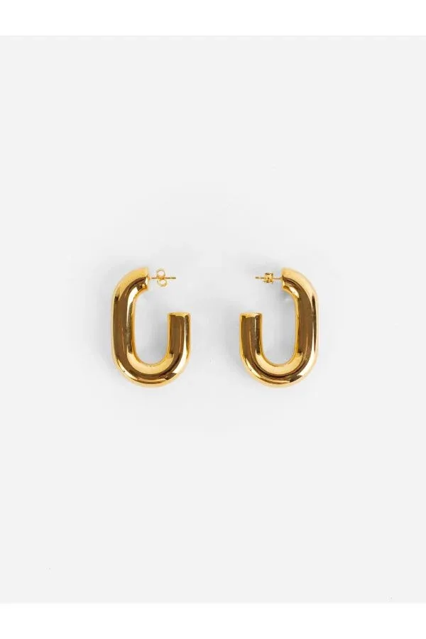 Polished Gold Hoops Earrings by Rabanne