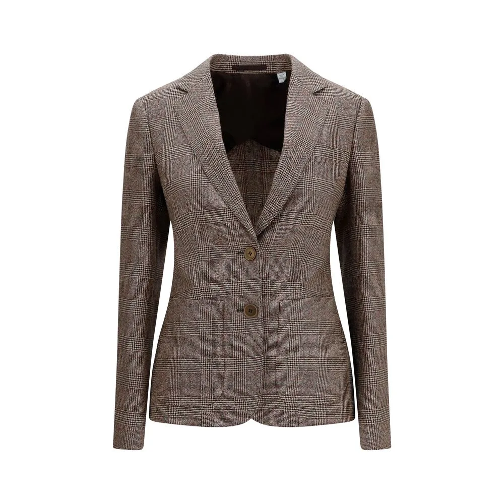 Wool and Linen Checked Blazer