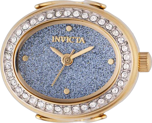 Crystal-Embellished Blue Dial Watch by Invicta