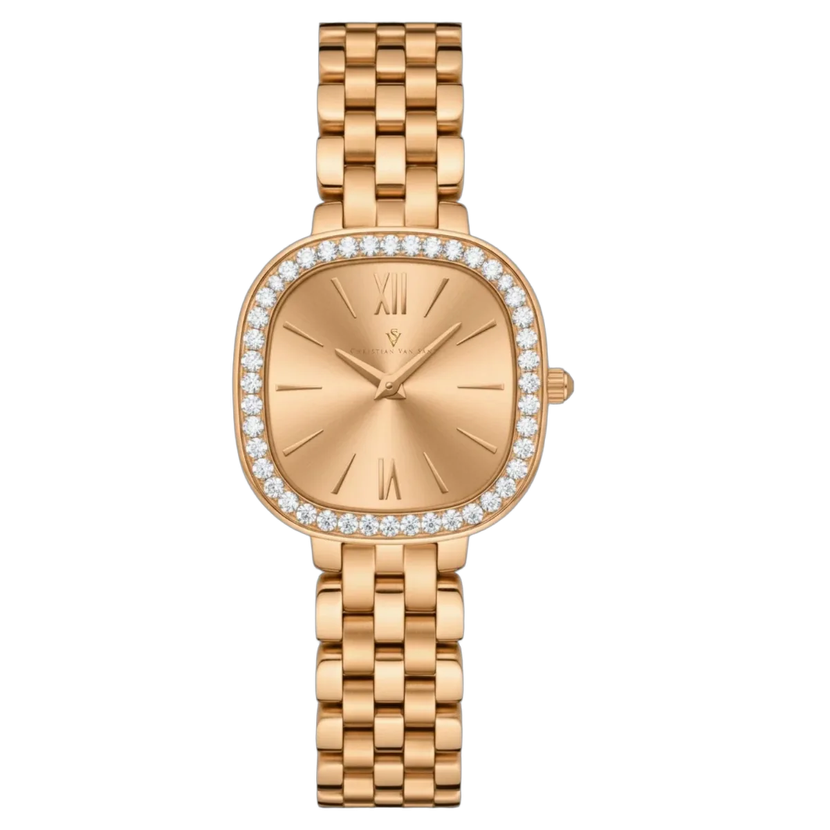 Diamond-Set Cushion Case Watch