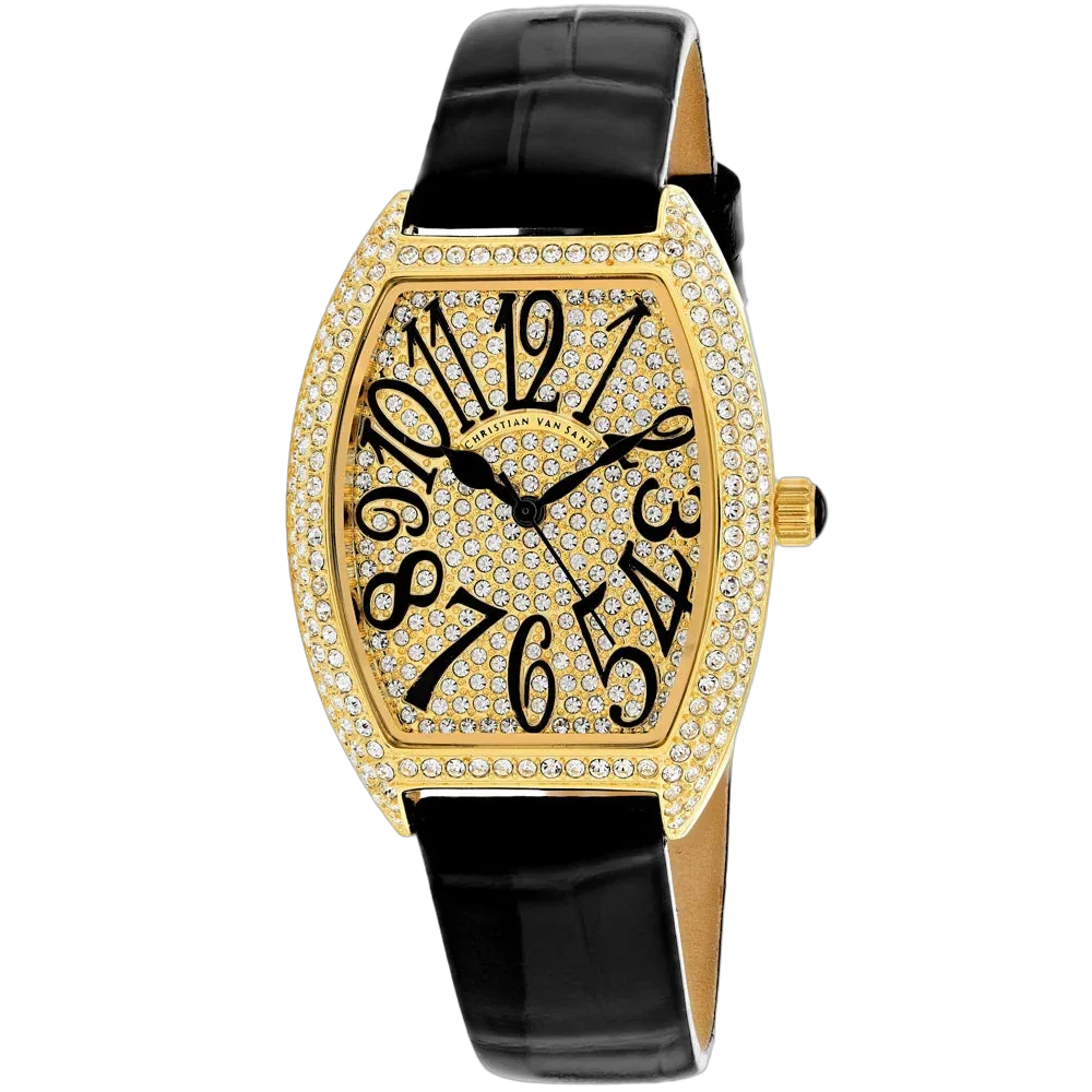 Crystal-Studded Gold Watch by Christian Van Sant