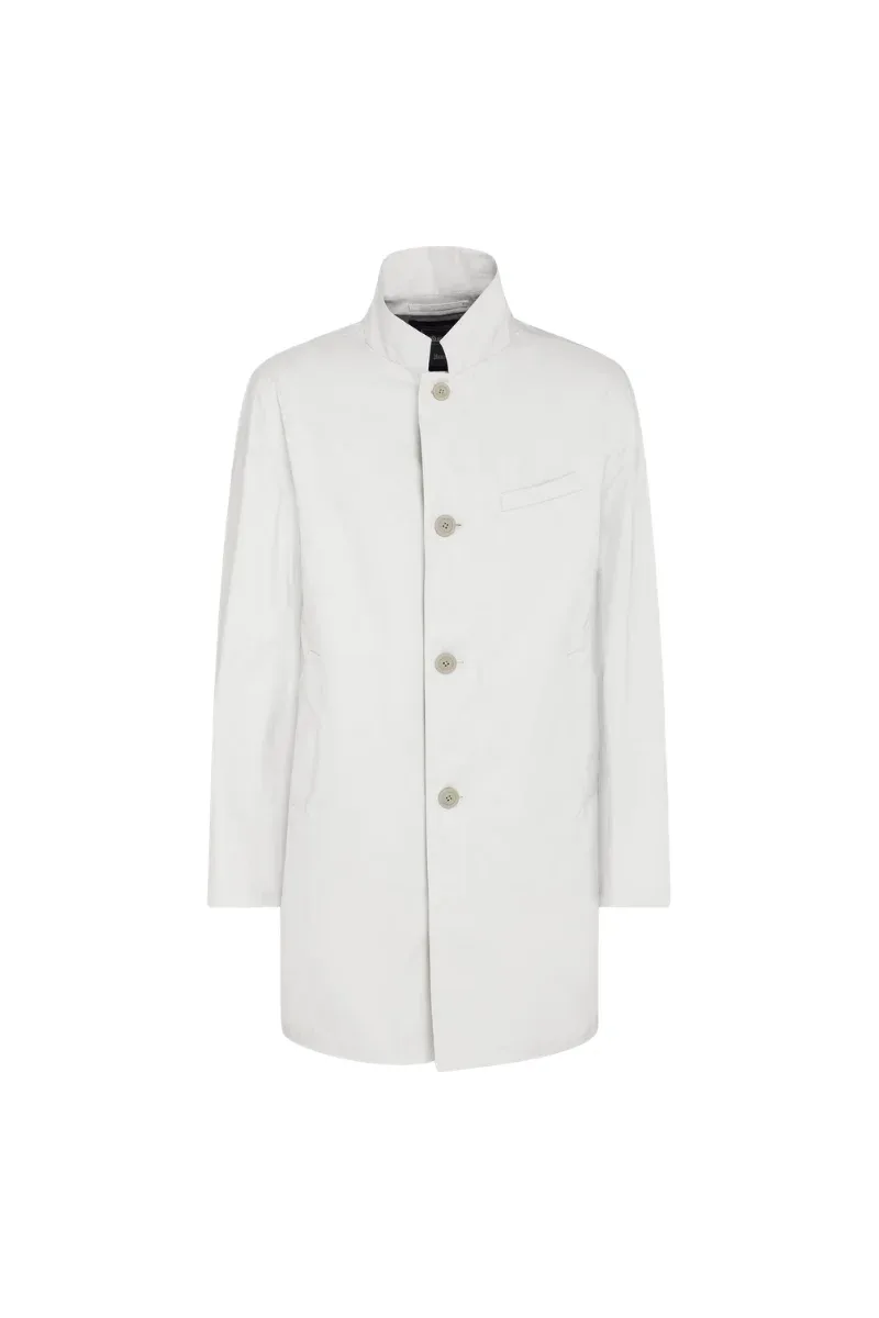 Button-Front Wool Blend Coat