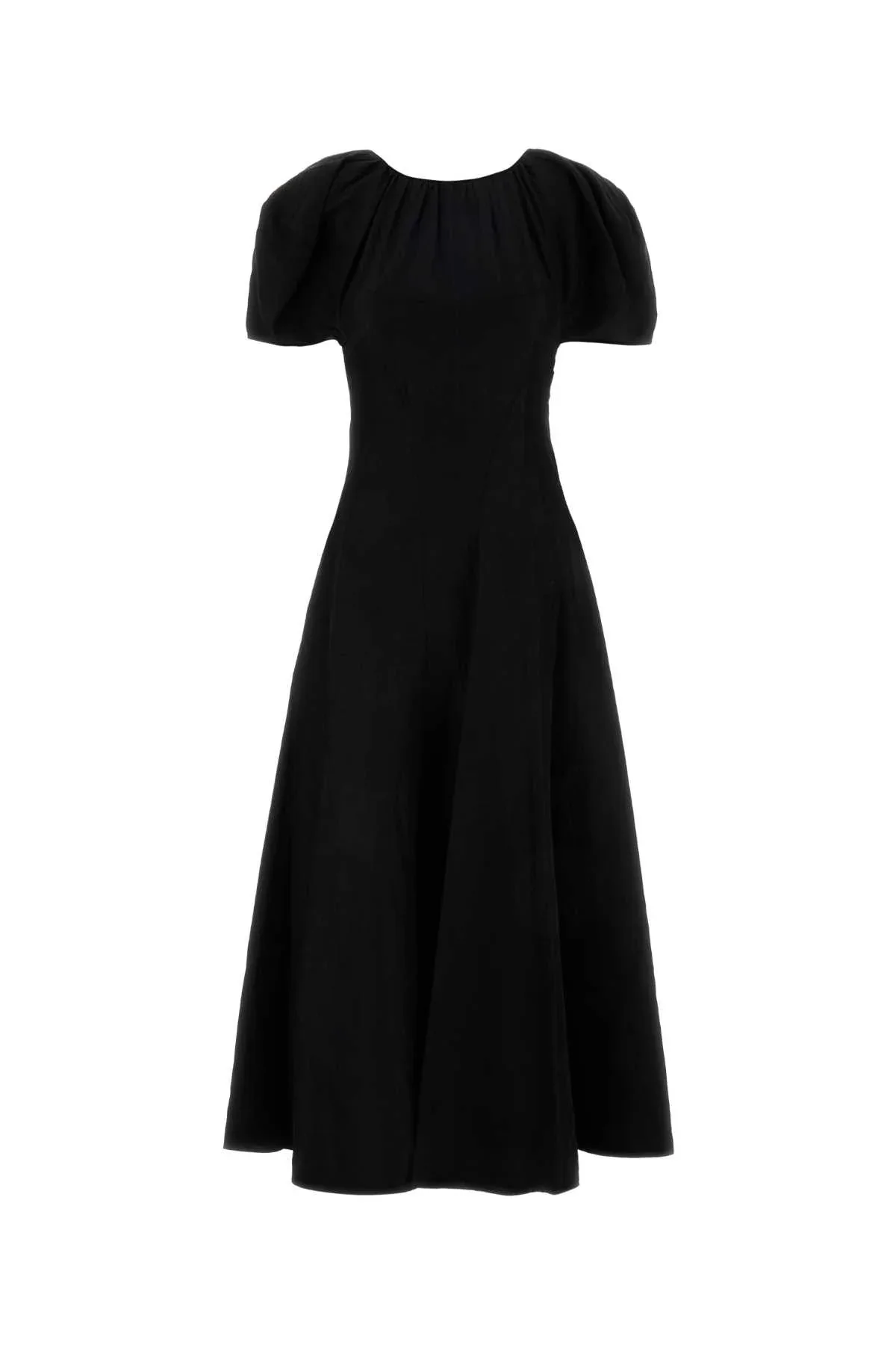 Puffed-Sleeve A-Line Dress