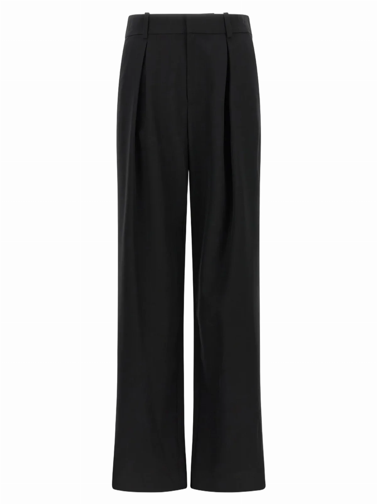 Wide-Leg Virgin Wool Blend Trousers