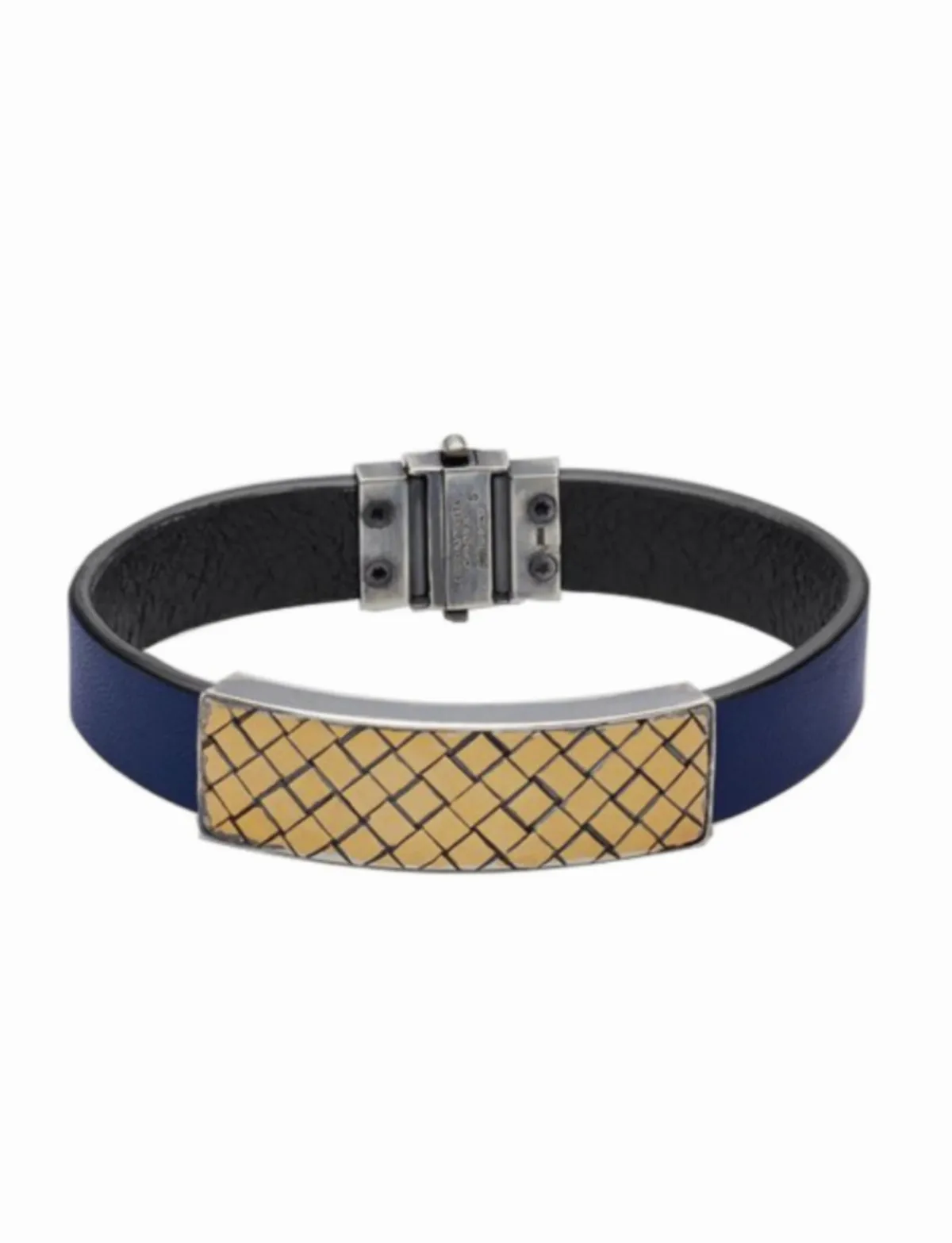 Quilted Leather with Silver Hardware Bracelet by Bottega Veneta