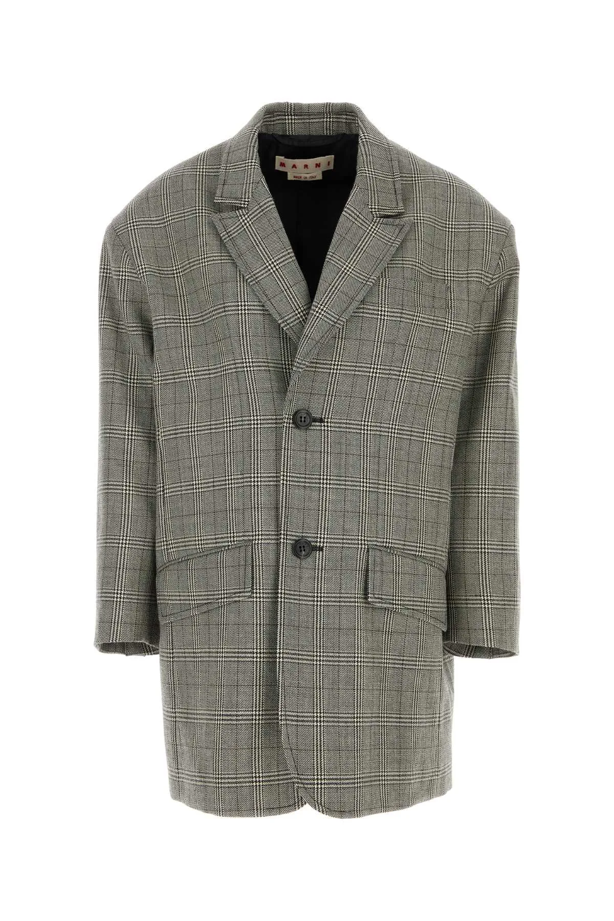 Plaid Wool Oversize Blazer
