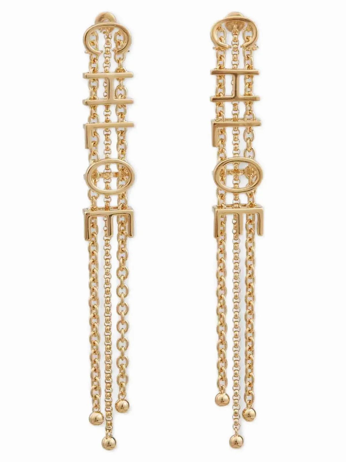 Logo Lettering Chain Earrings by Chloé