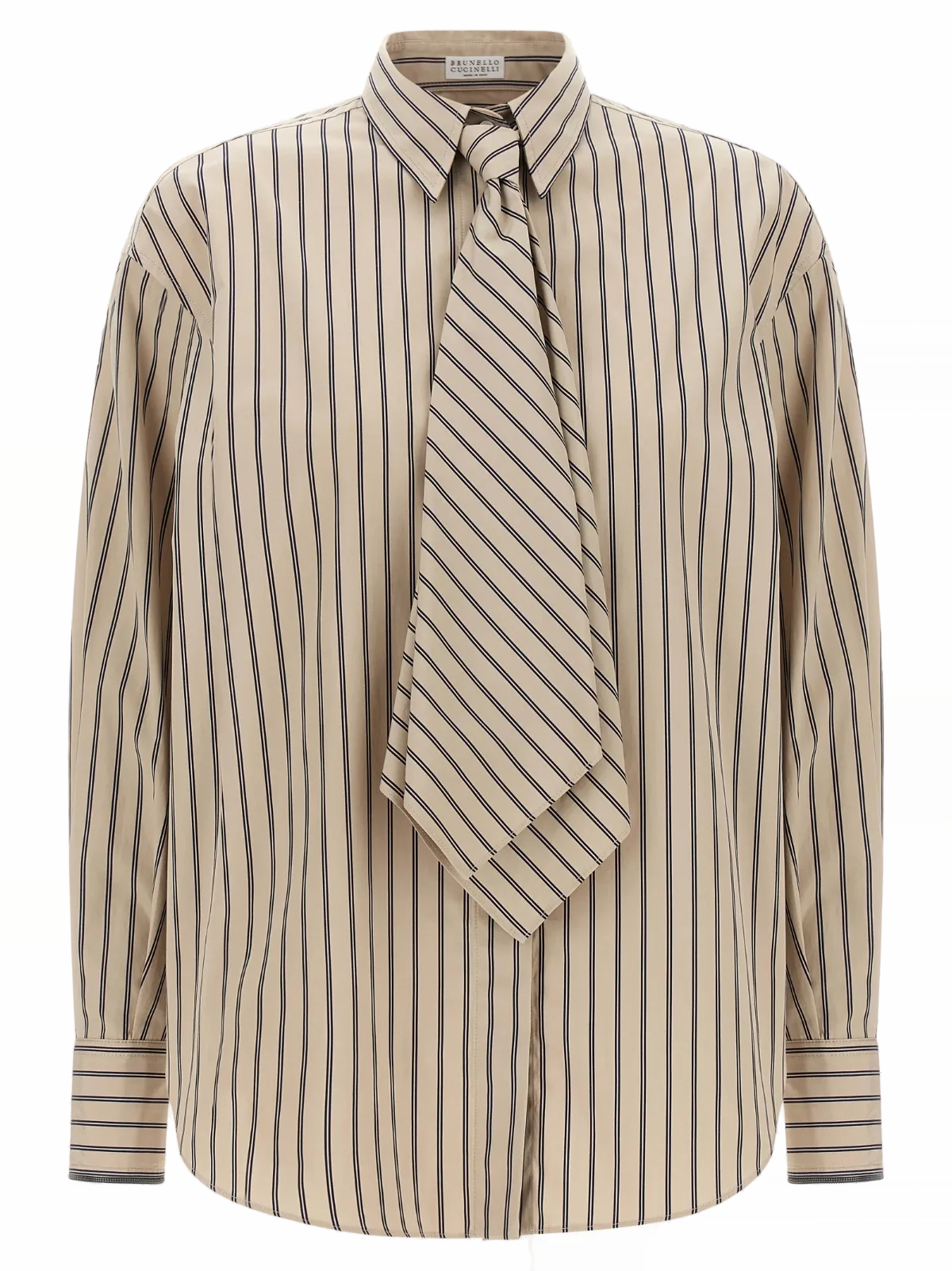 Vertical Striped Cotton Blouse