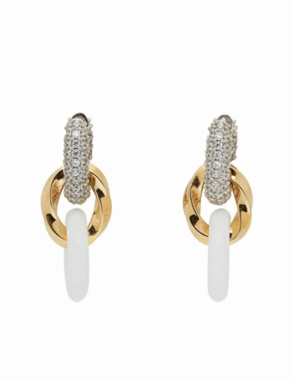 Crystal-Embellished Chain Earrings by Bottega Veneta