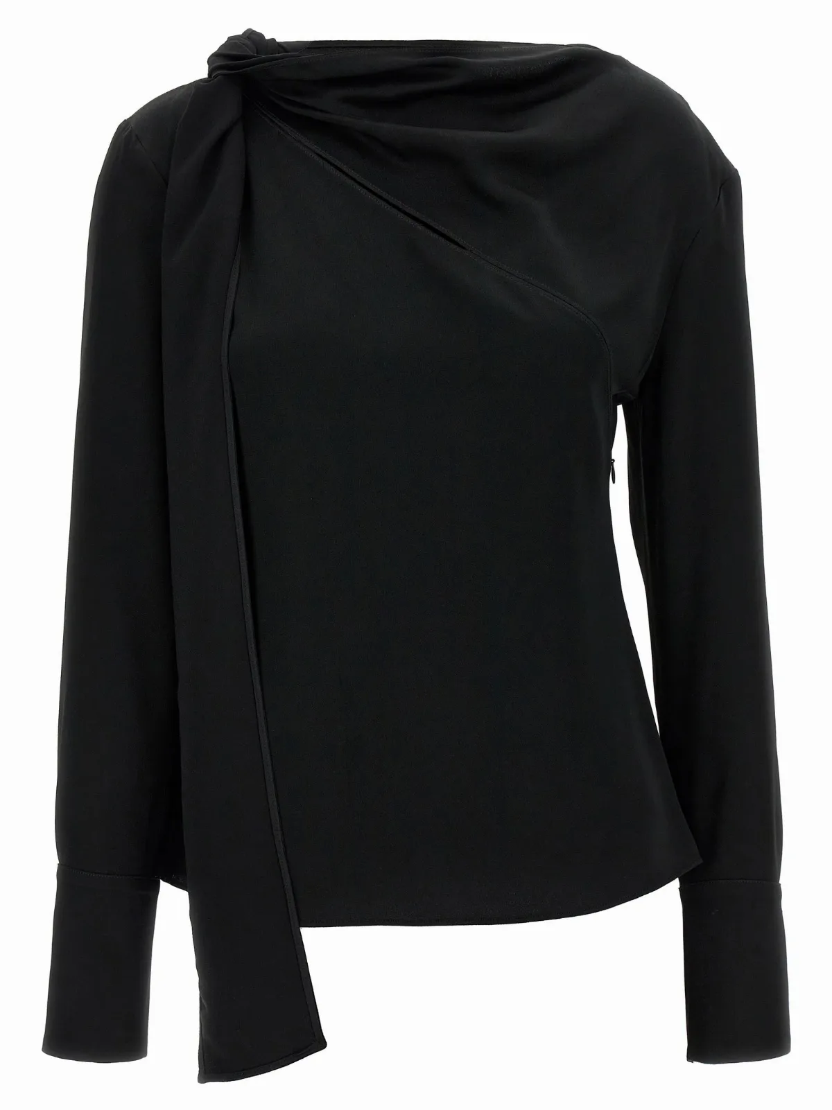 Viscose Blend with Sash Neckline Blouse