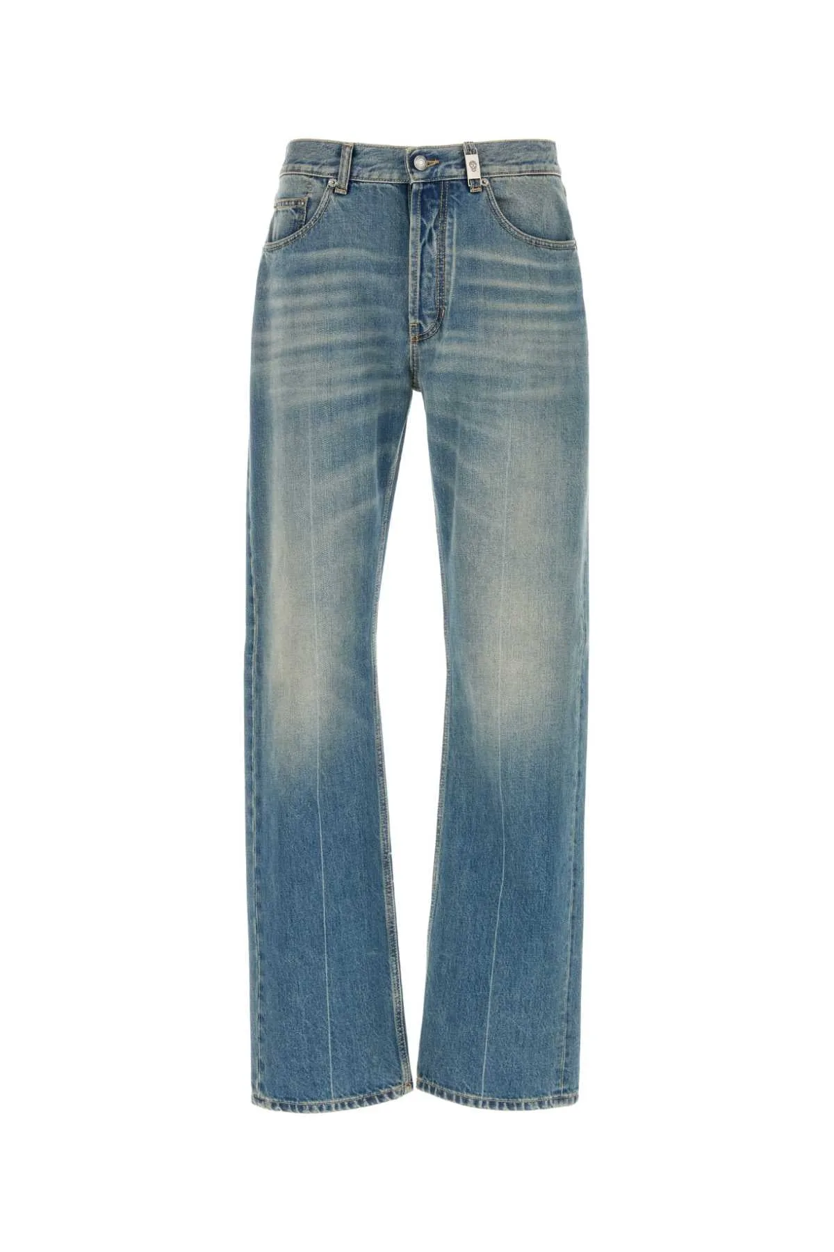 Blue-Washed Cotton Jeans