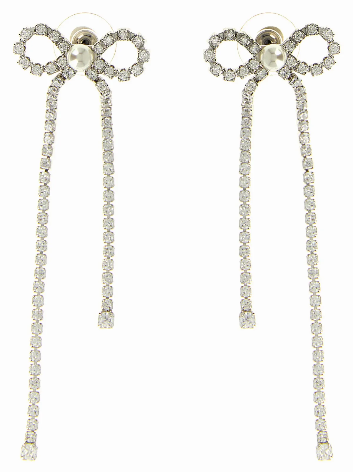 Crystal Droplet Bow Earrings by Self-Portrait