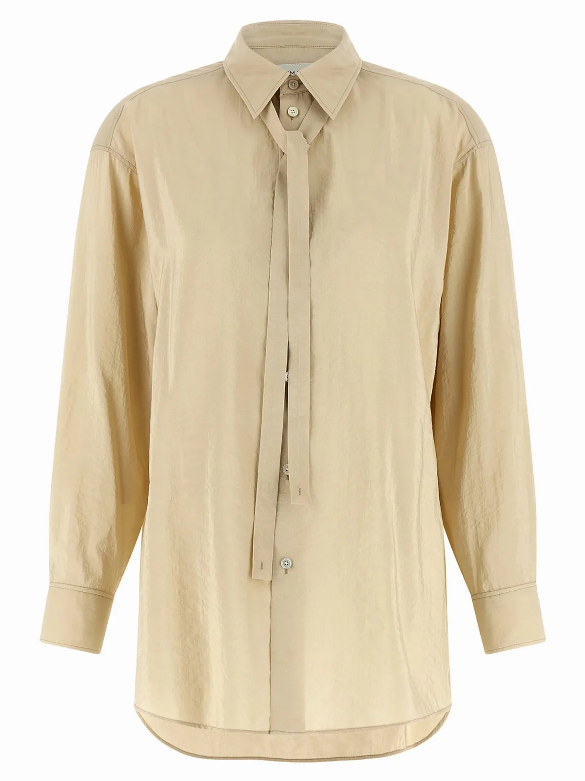 Silk Tie-Front Shirt