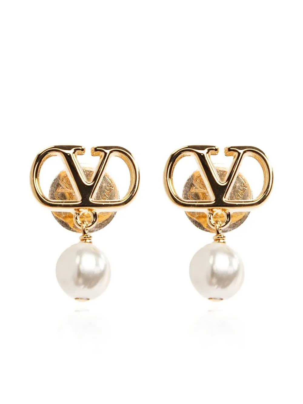 Pearl-Drop VLogo Earrings