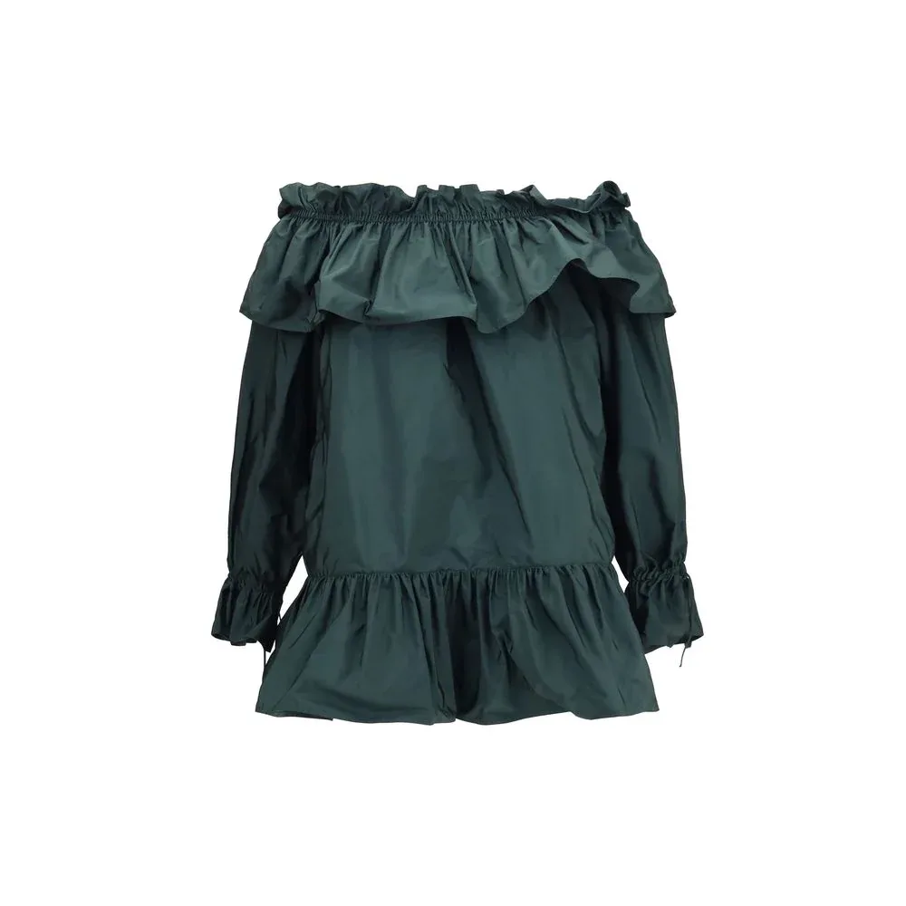 Ruffled Nylon Poplin Blouse
