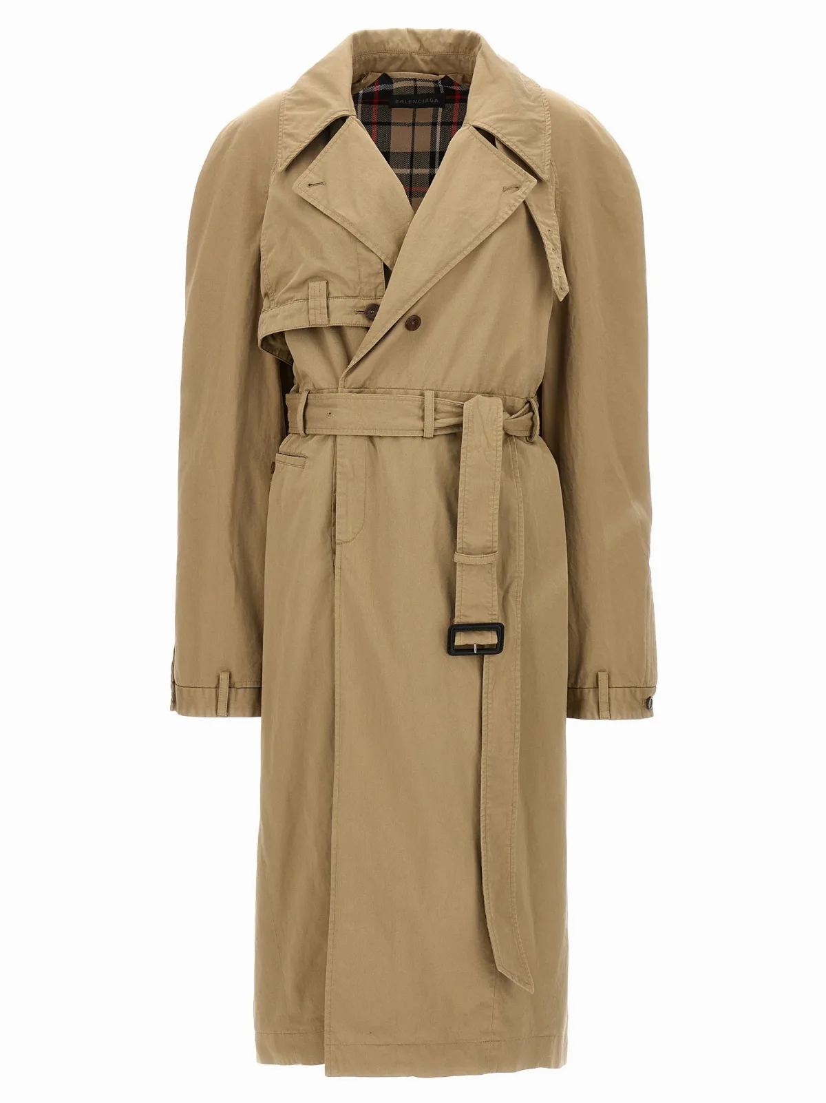 Deconstructed Cotton Twill Trench Coat