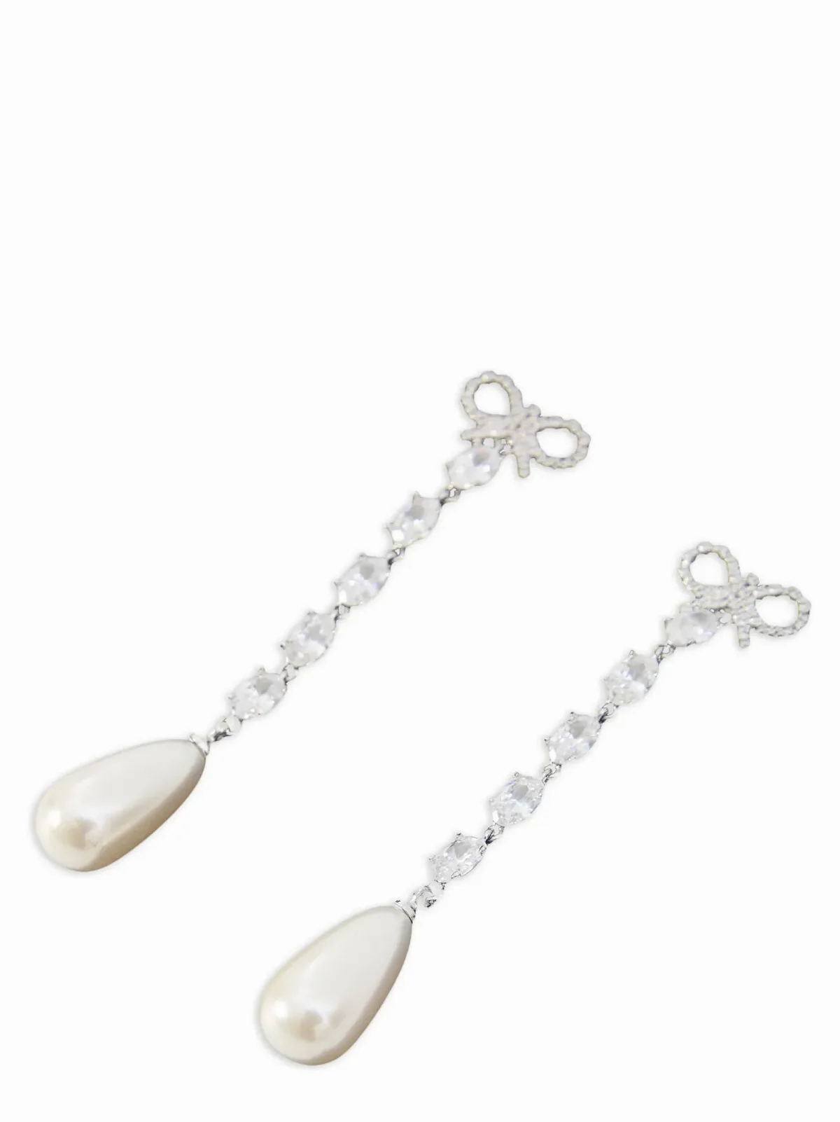 Bow Pearl Droplet Earrings