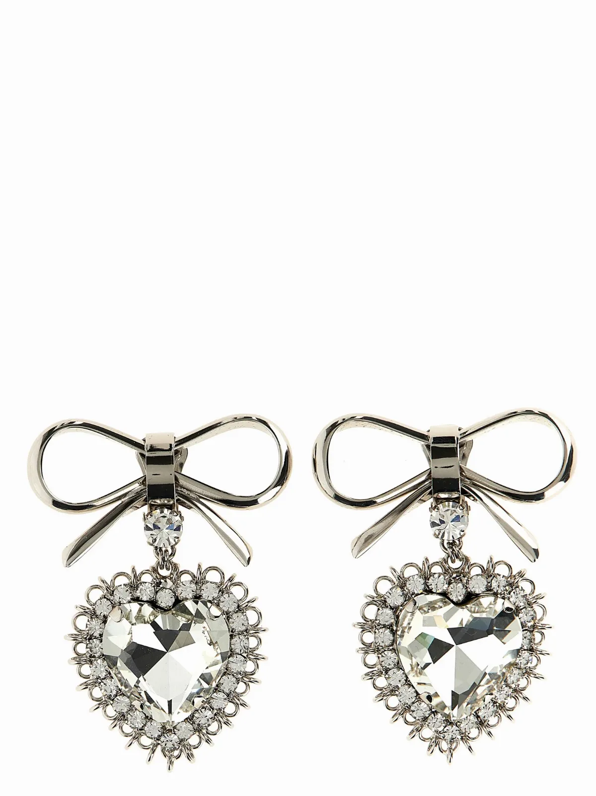 Bow-Tied Crystal Heart Earrings