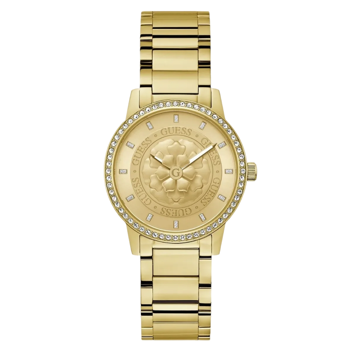 Crystal-Embellished Gold Watch by Guess