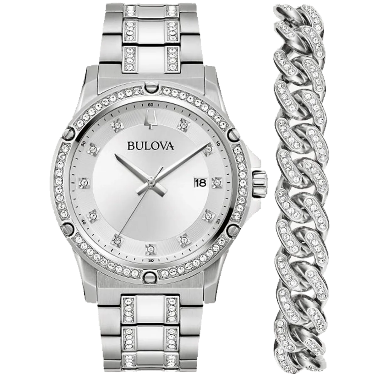 Crystal-Embellished Watch by Bulova