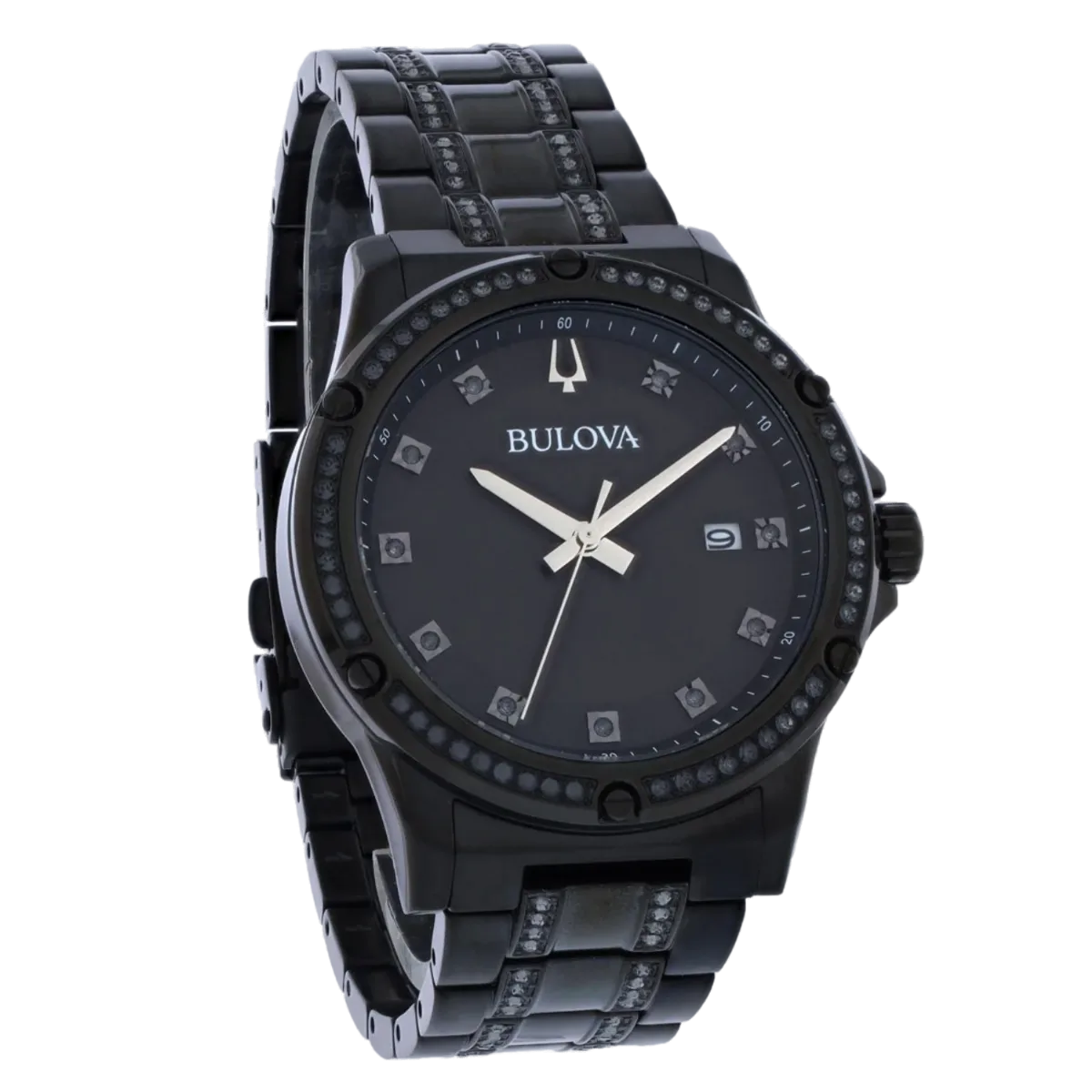 Crystal-Bezel Stainless Steel Watch by Bulova