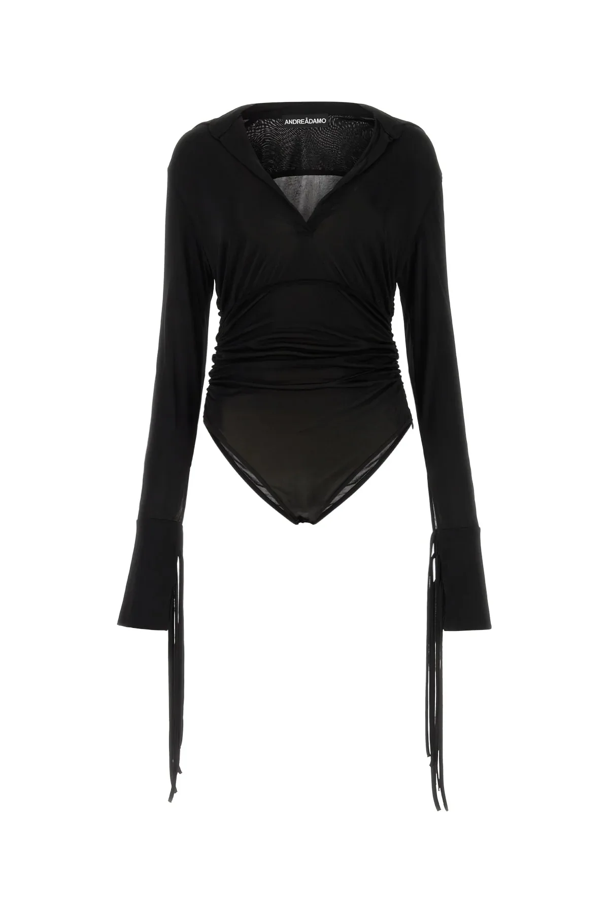 Ruched V-Neck Bodysuit Sweater