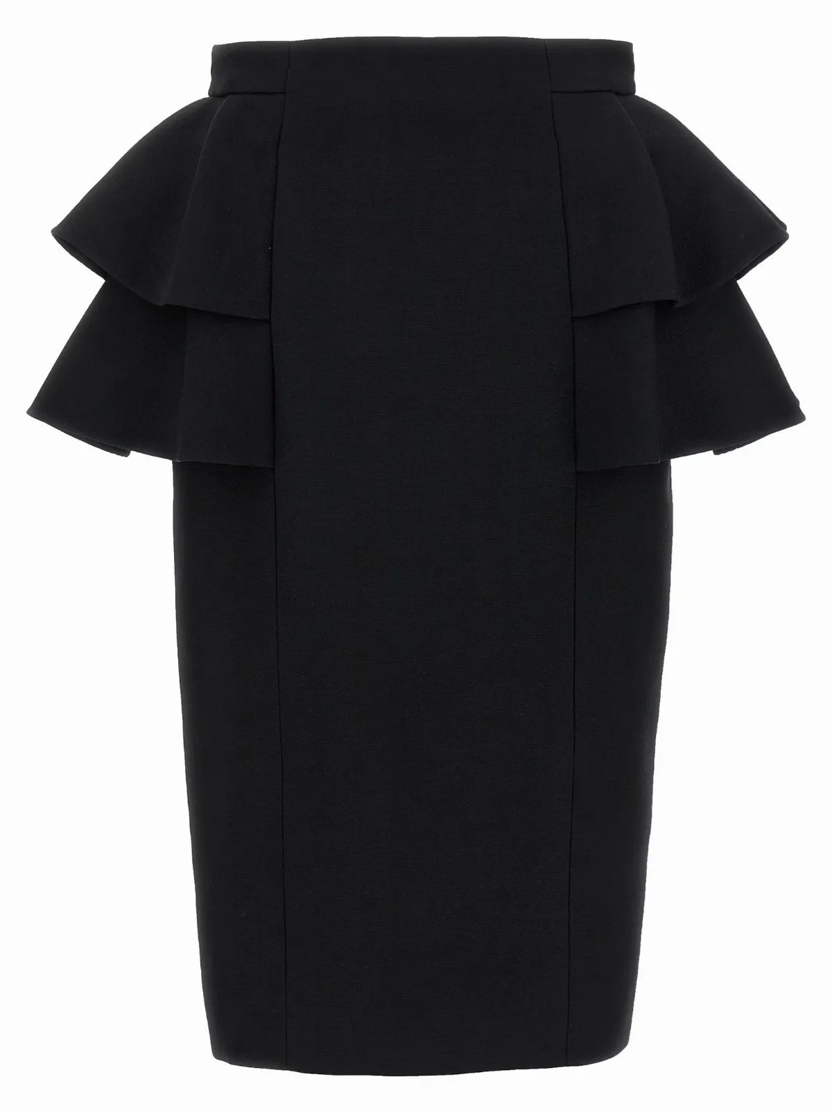 Tiered Ruffle Crepe Skirt