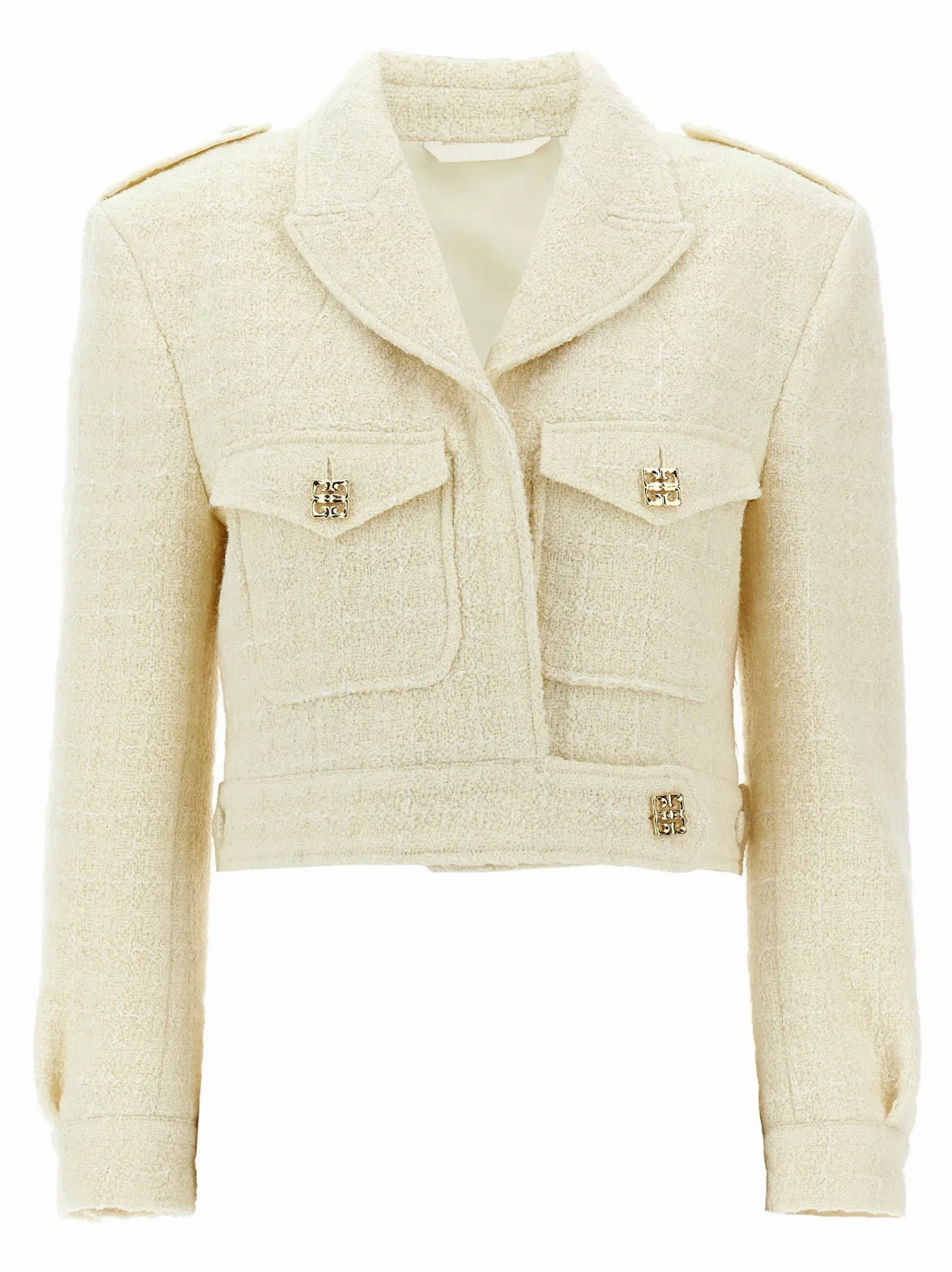 Wool Tweed Military Blazer