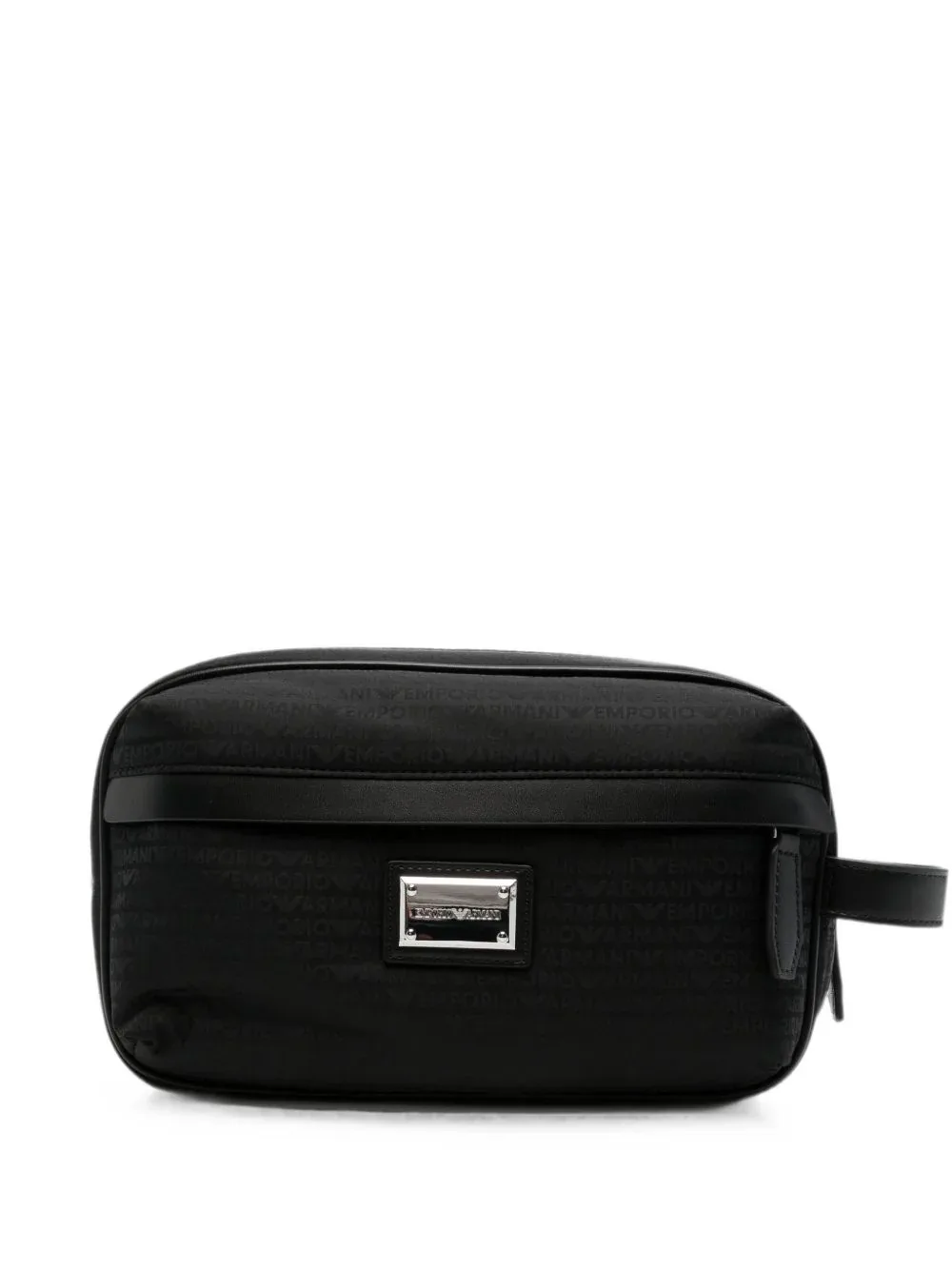 Logo-Pattern Jacquard Clutch