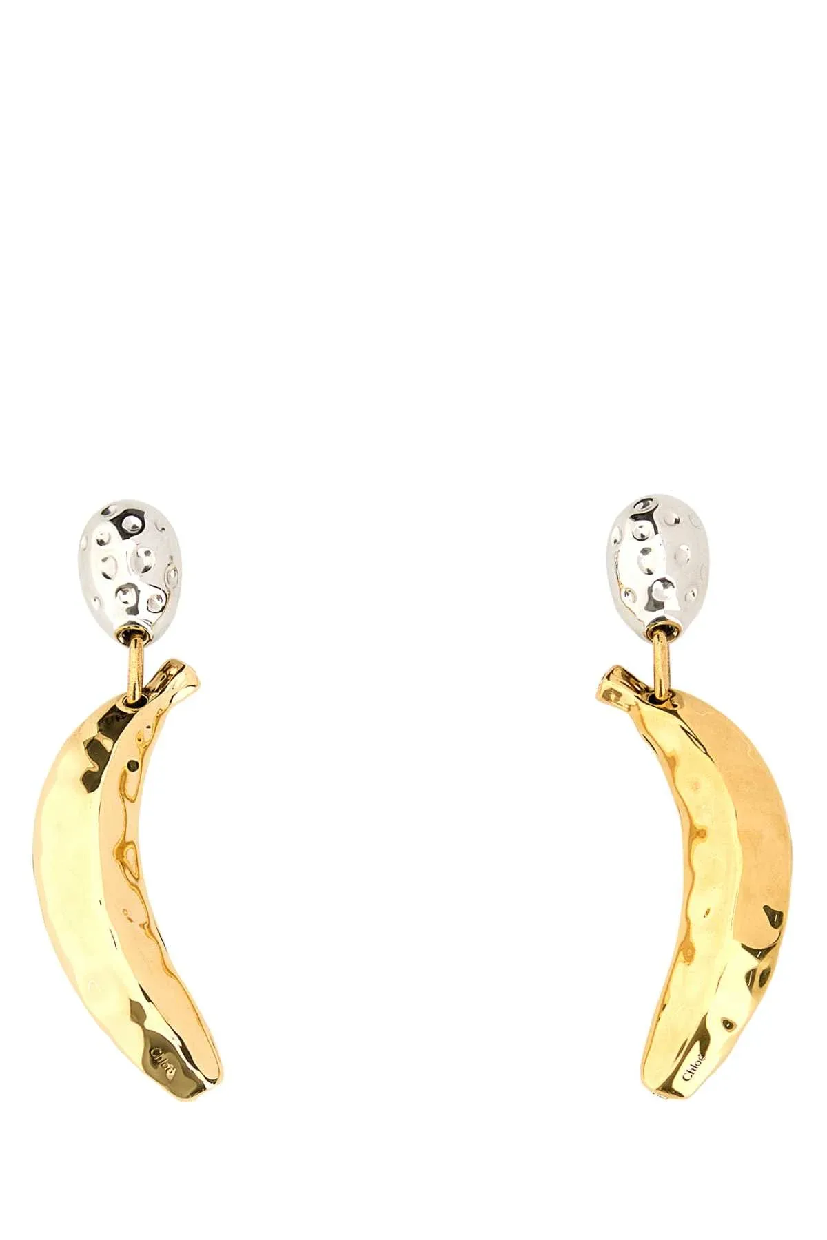 Curved Perforated Earrings by Chloé