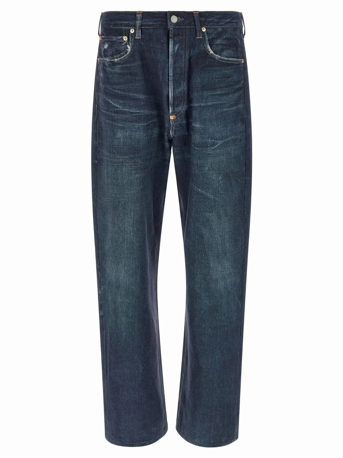 Cotton-Linen Blend Denim Jeans
