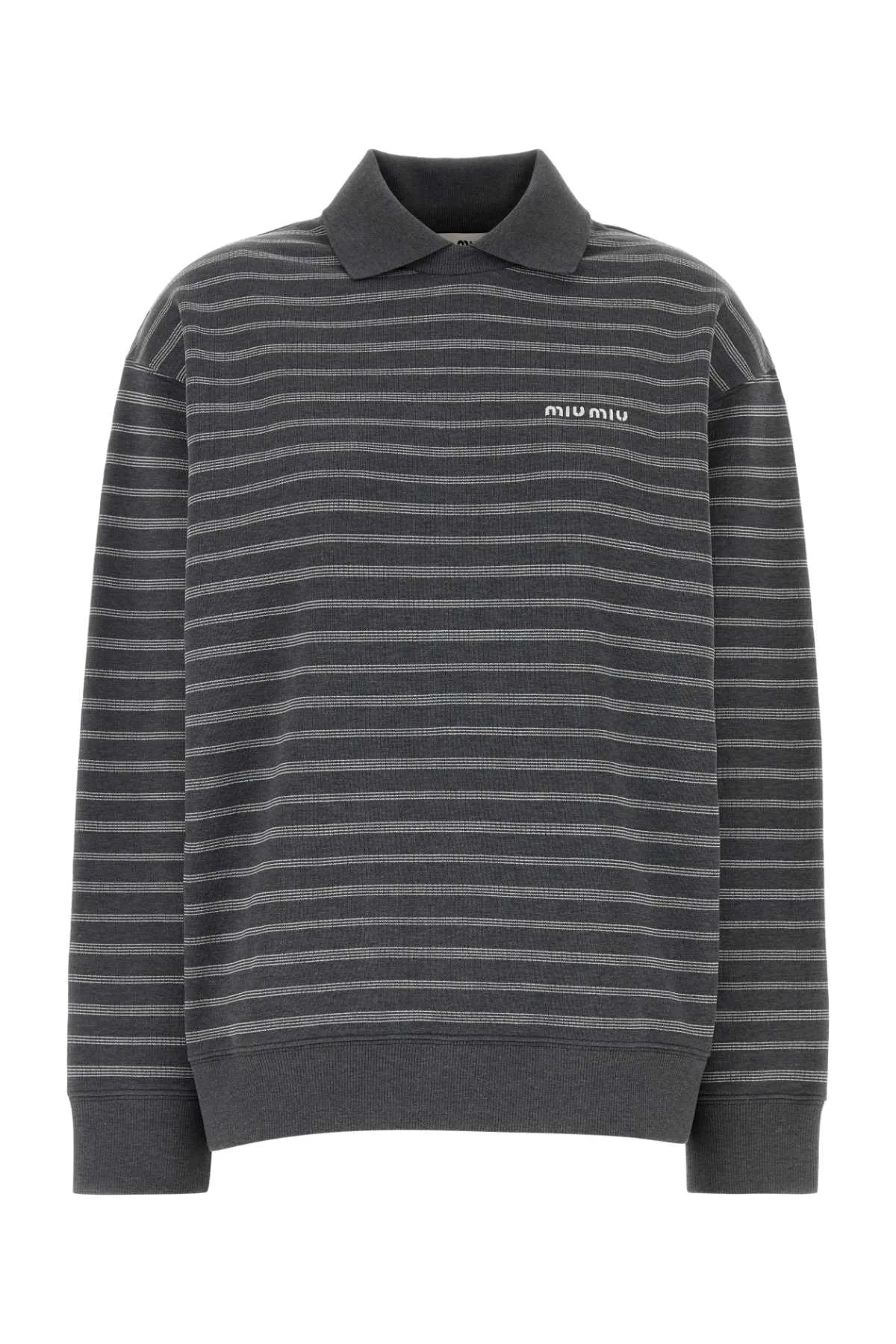 Striped Cotton Polo Sweater