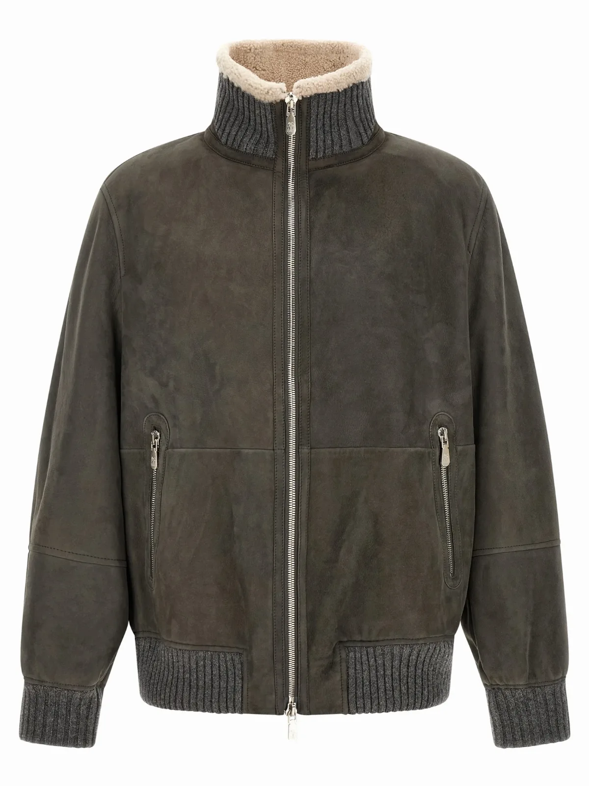 Lamb Leather with Shearling Collar Jacket