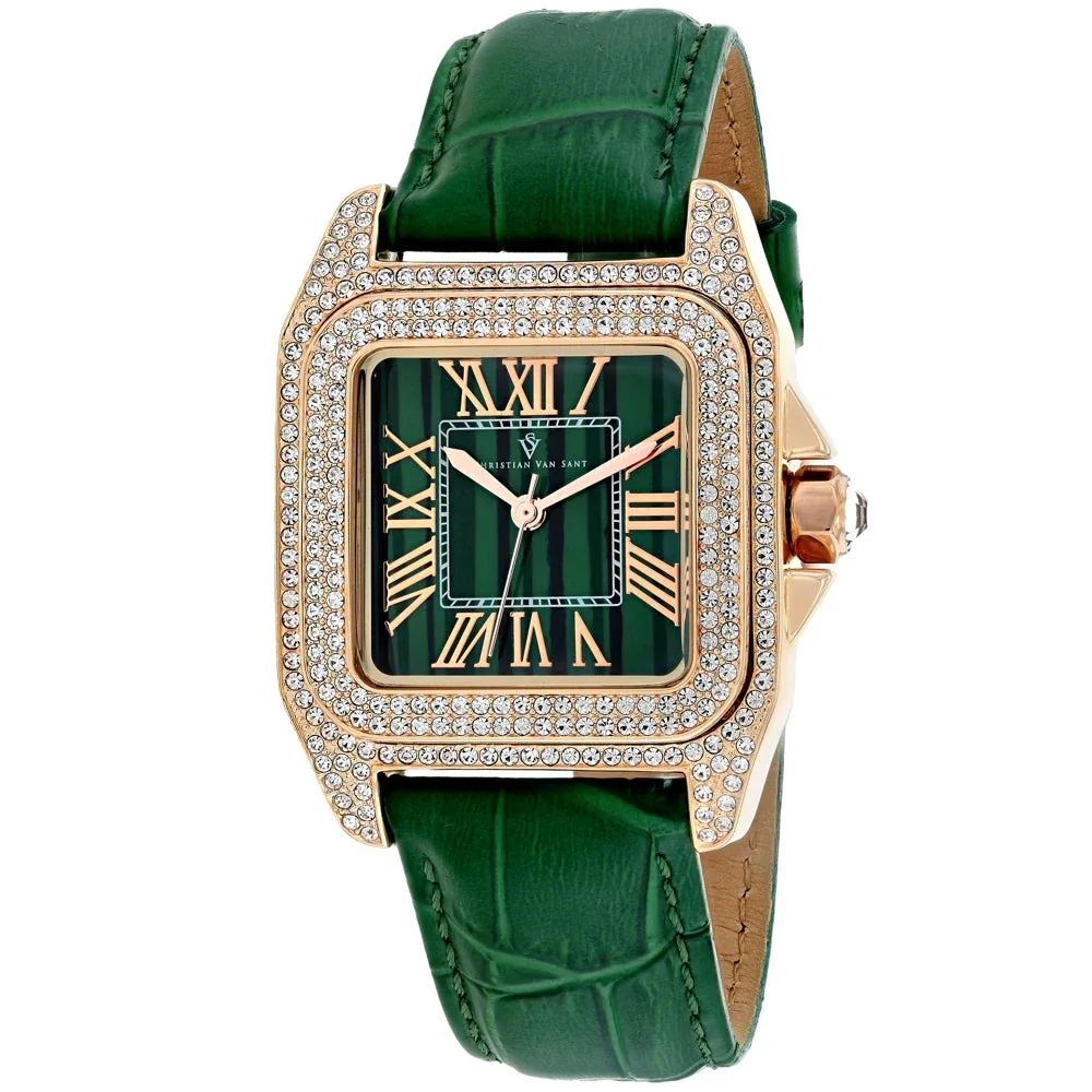 Crystal-Embellished Roman Numeral Watch by Christian Van Sant