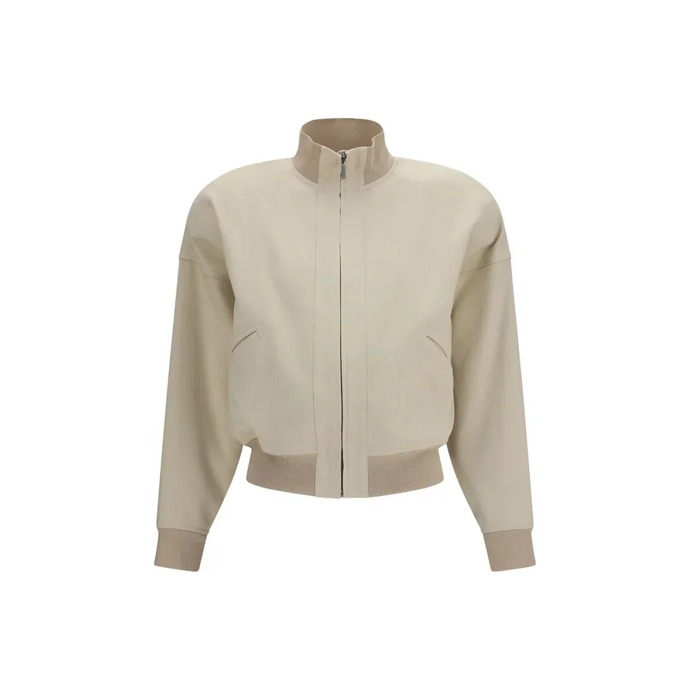 Silk Poplin Bomber Jacket