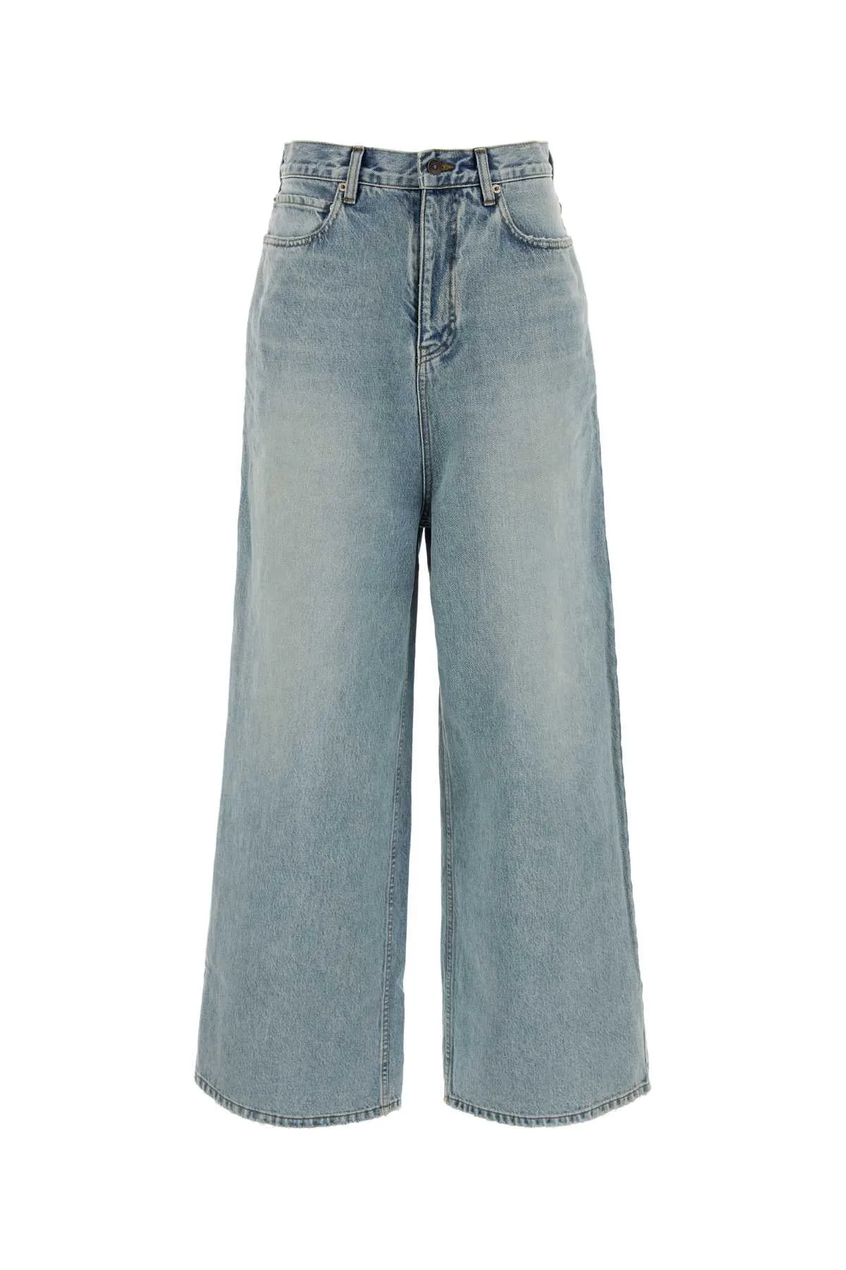Bleached Wide-Leg Jeans