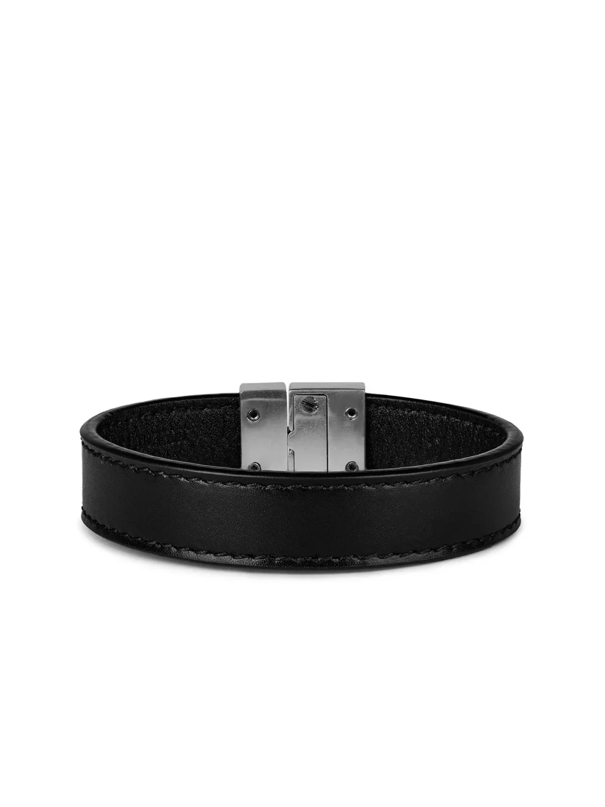 Engraved Logo Leather Bracelet by Saint Laurent