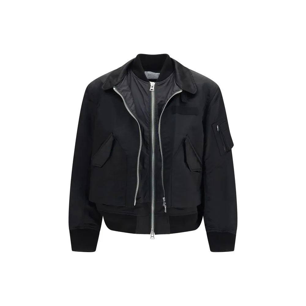 Cotton-Nylon Hybrid Bomber Jacket