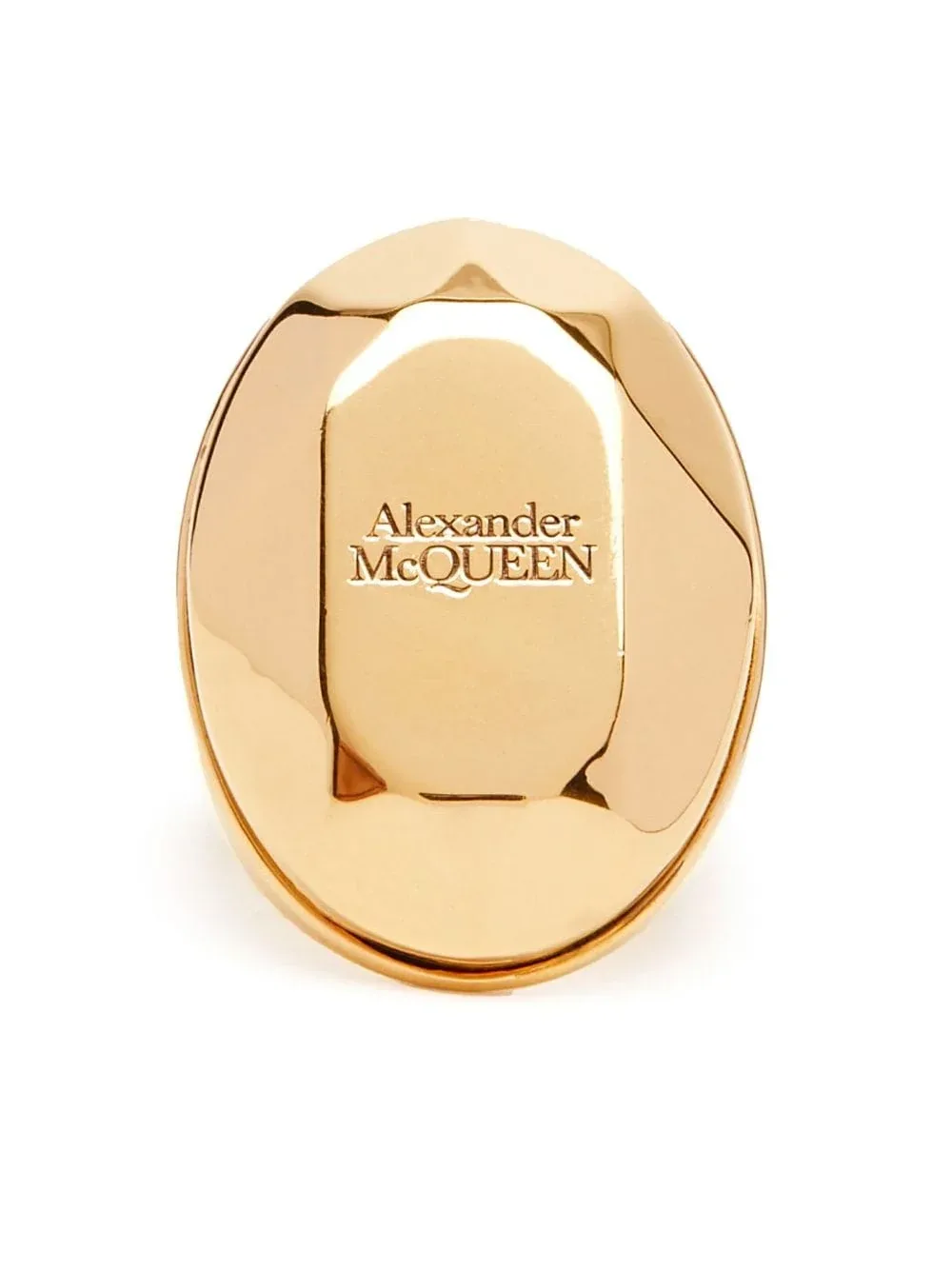 Faceted Stone Logo Ring by alexander mcqueen