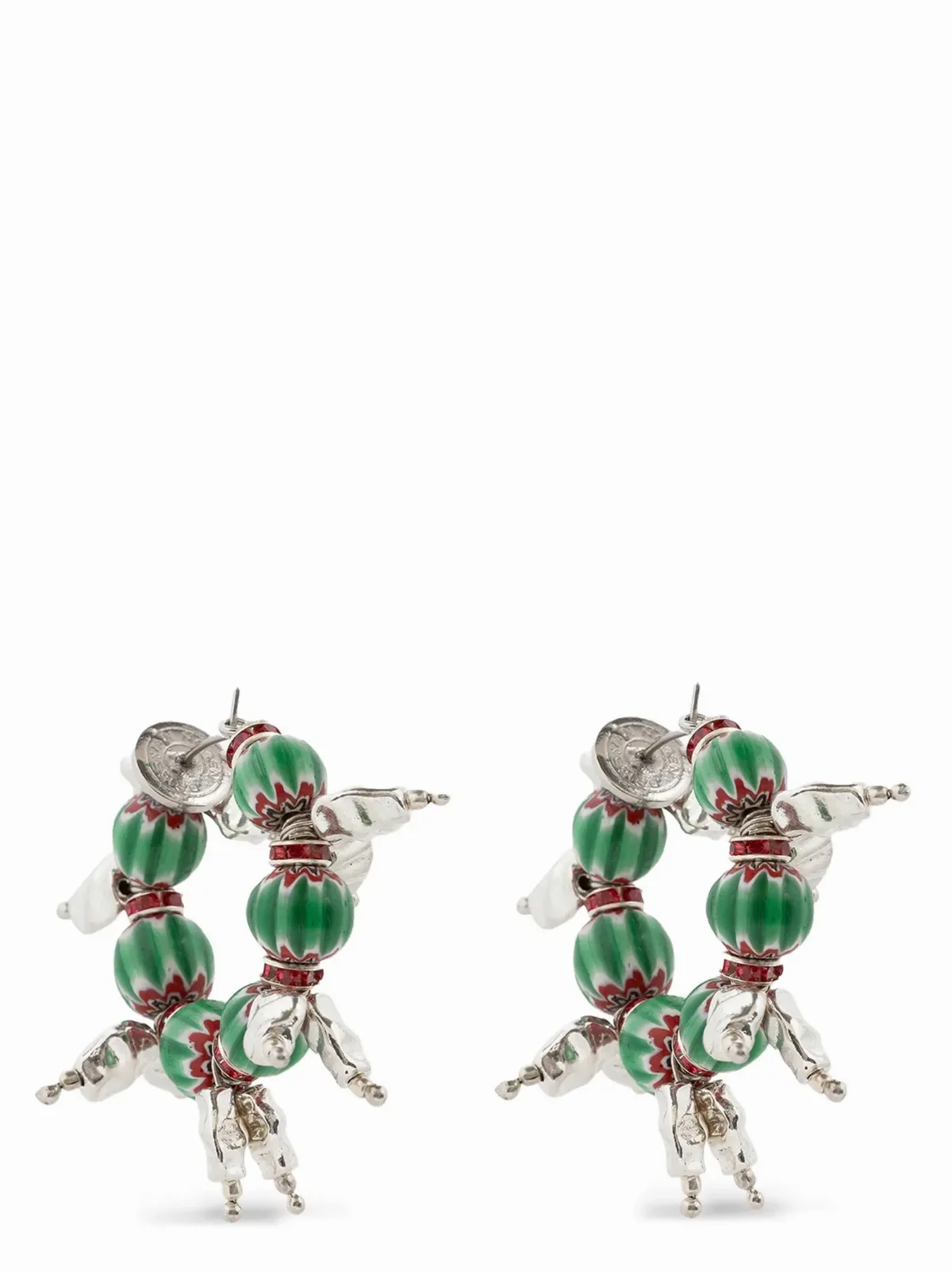 Striped Pearl & Crystal Earrings by Dries Van Noten