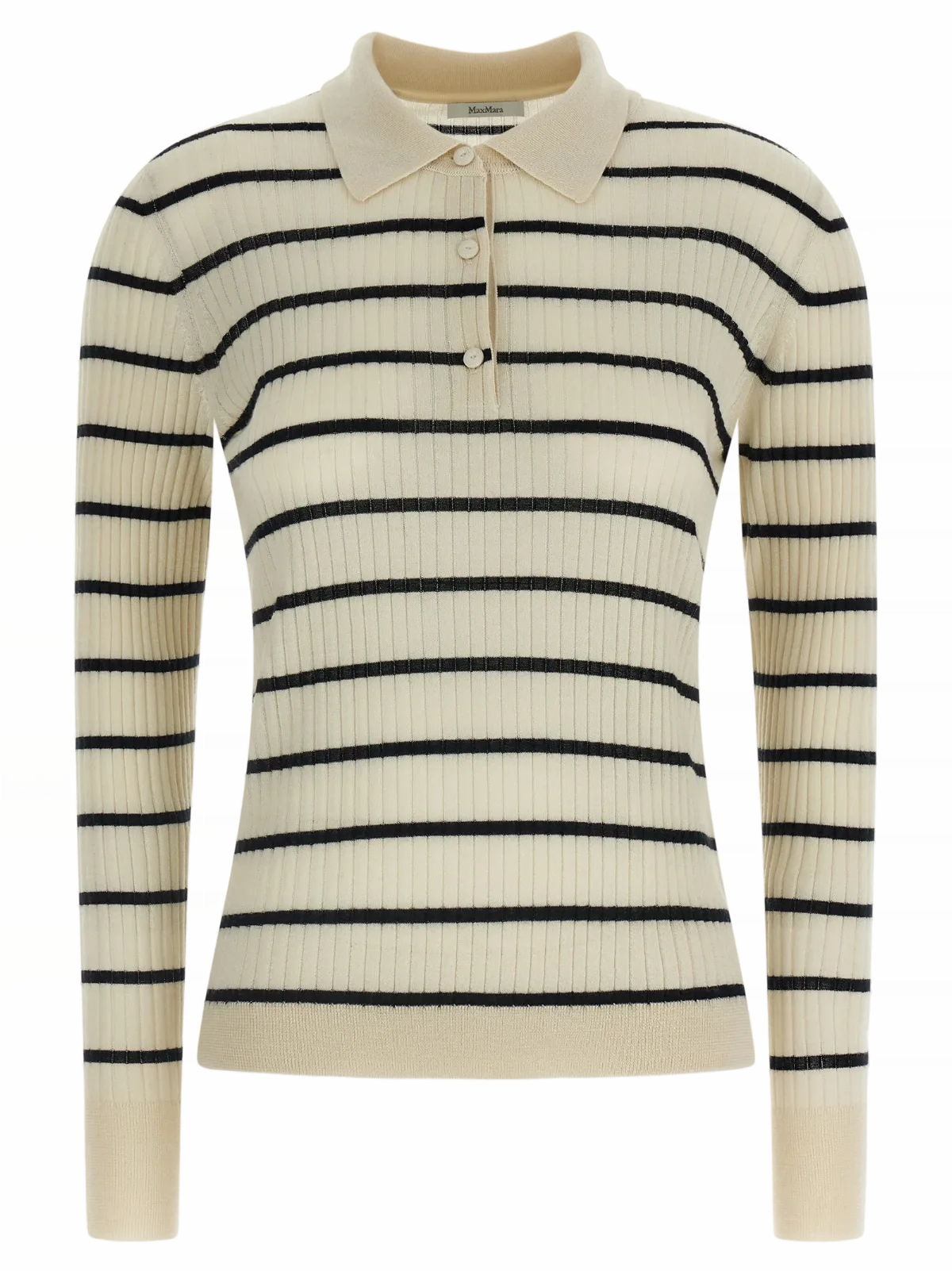 Striped Cashmere-Silk Polo