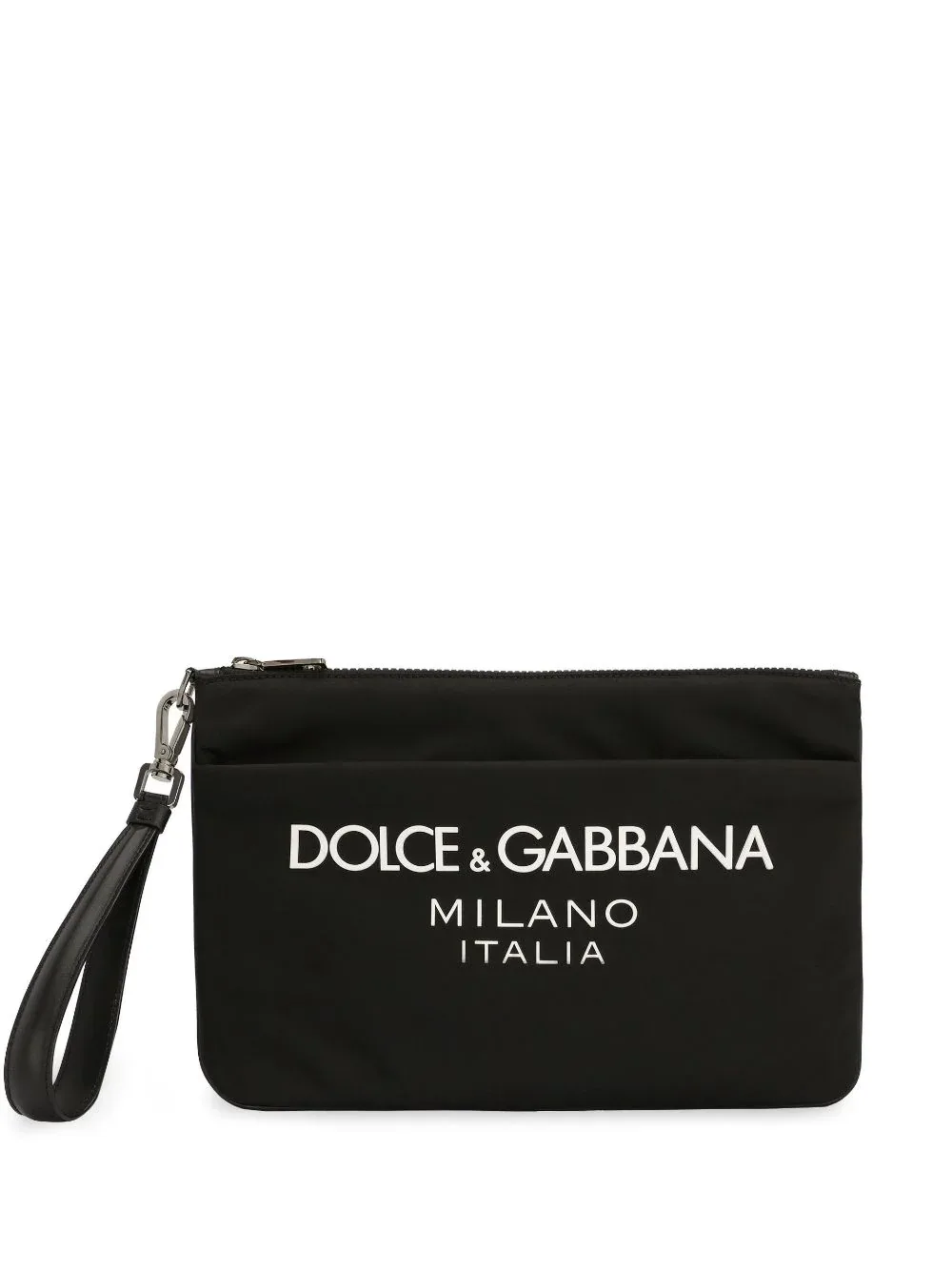 Logo-Print Nylon Clutch