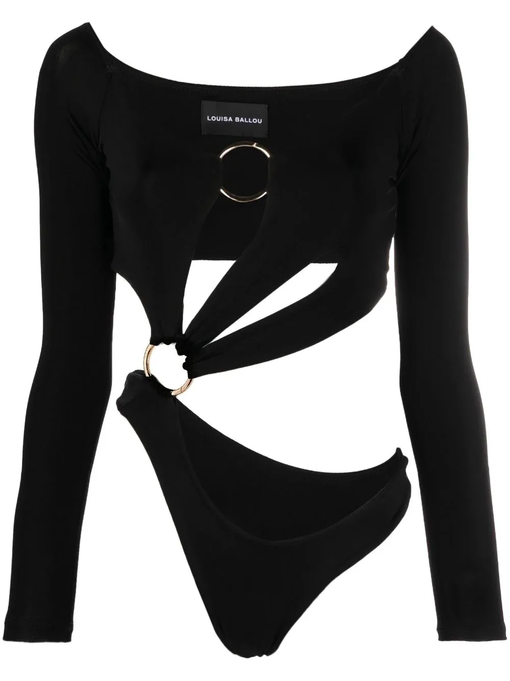 Ring-Detail Cut-Out Bodysuit