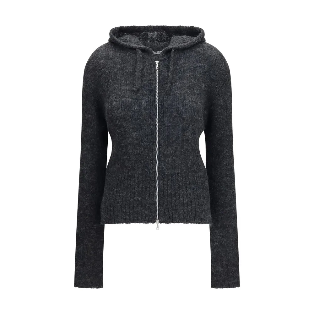 Alpaca-Blend Zip-Up Hoodie