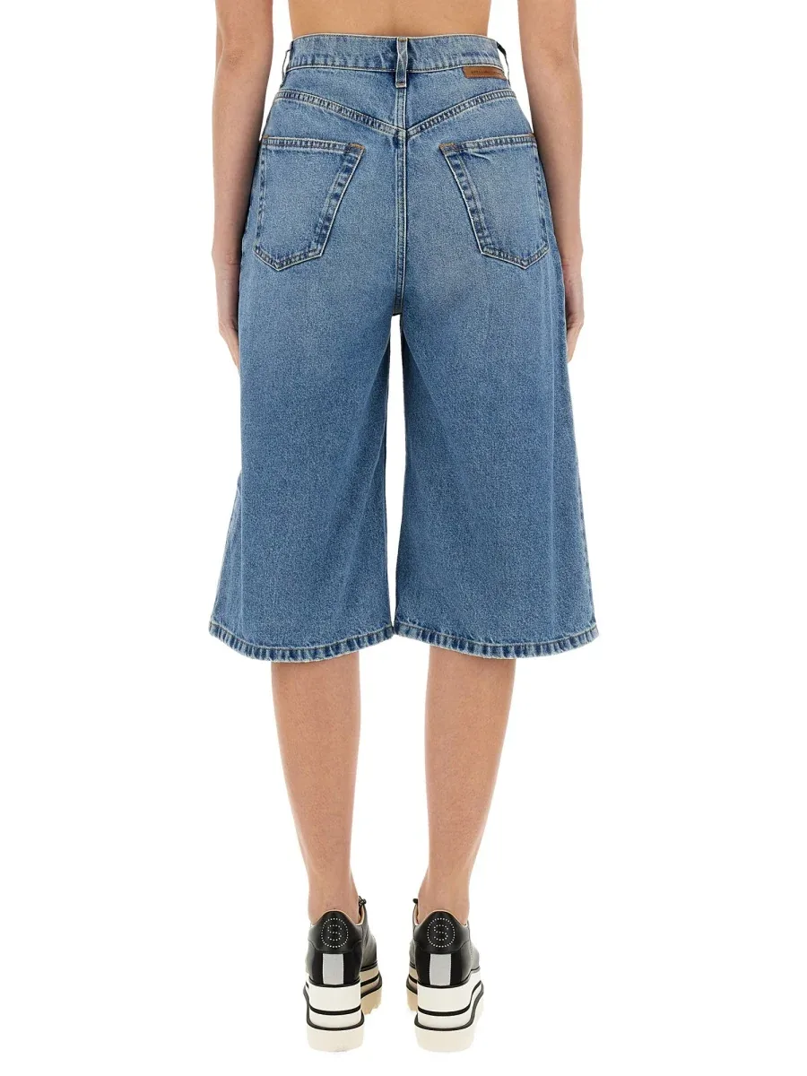 Denim Cotton Bermuda Shorts