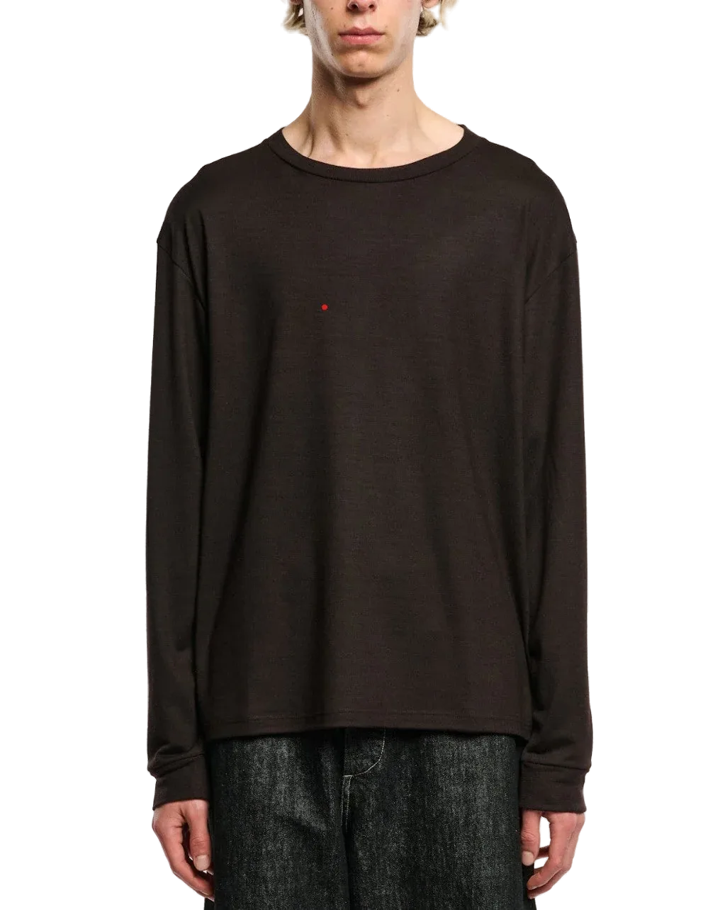 Crew-Neck Cotton Long Sleeve T-Shirt