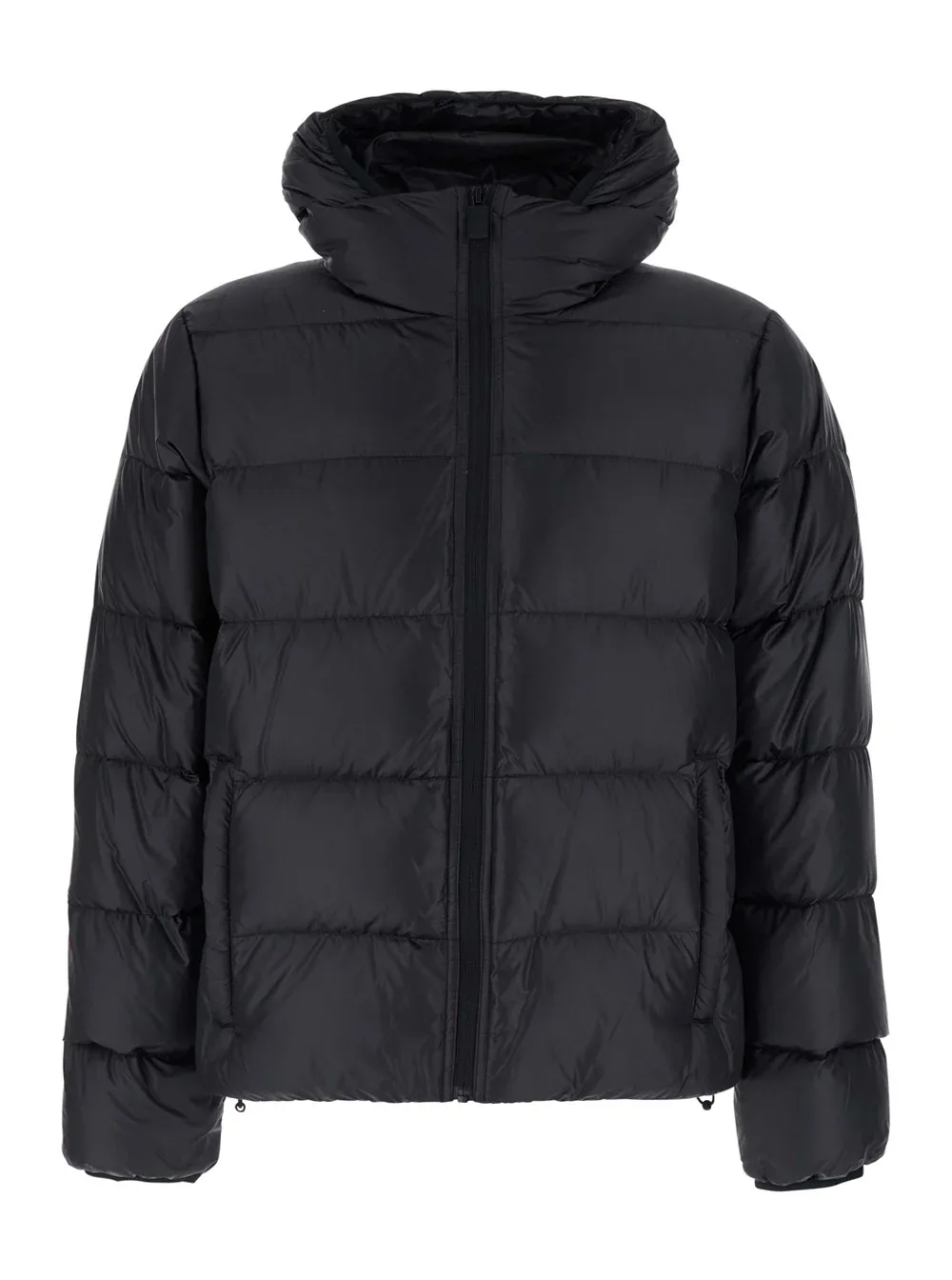 Hooded Tech Fabric Down Jacket