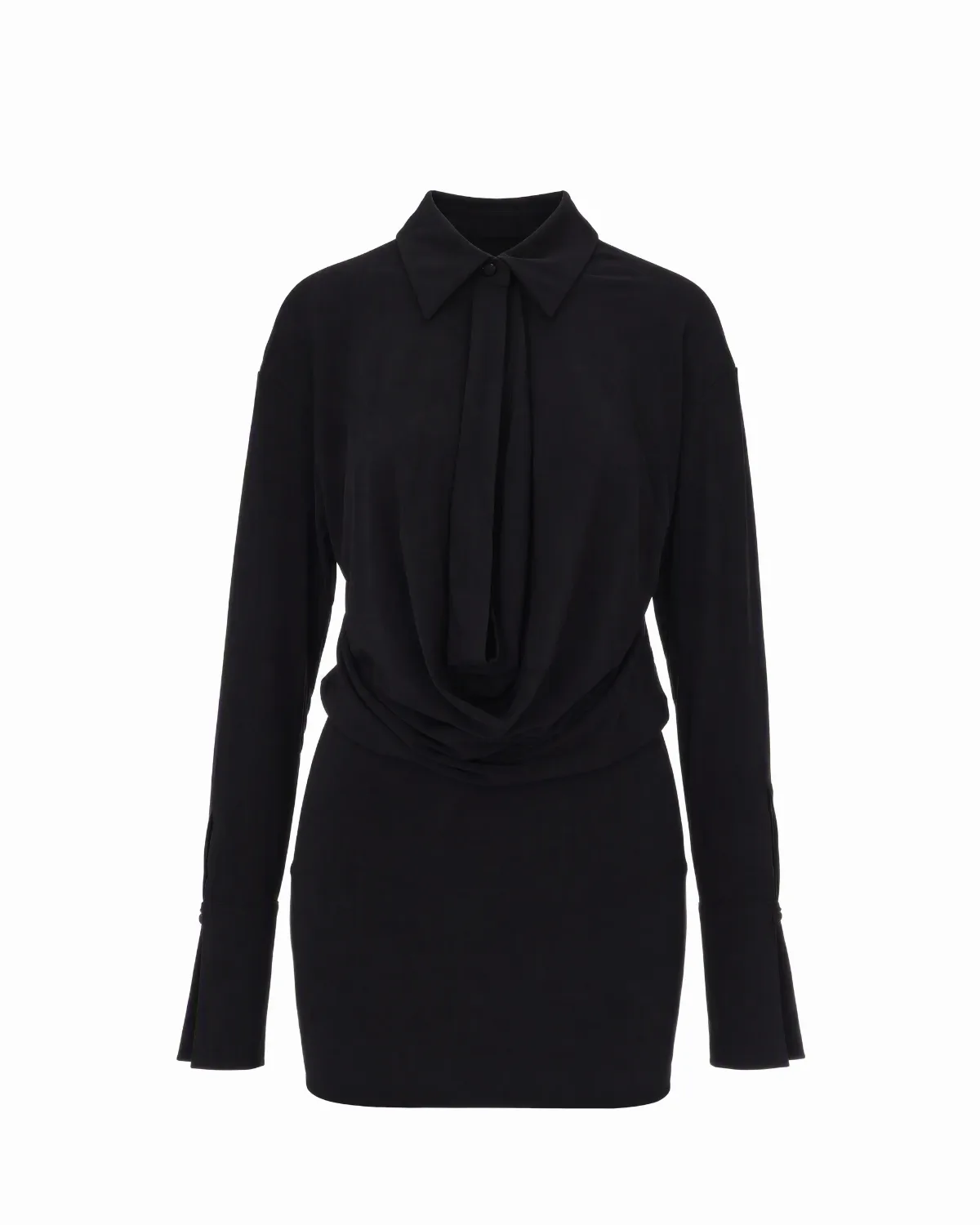 Draped Jersey Shirt Dress Shirt
