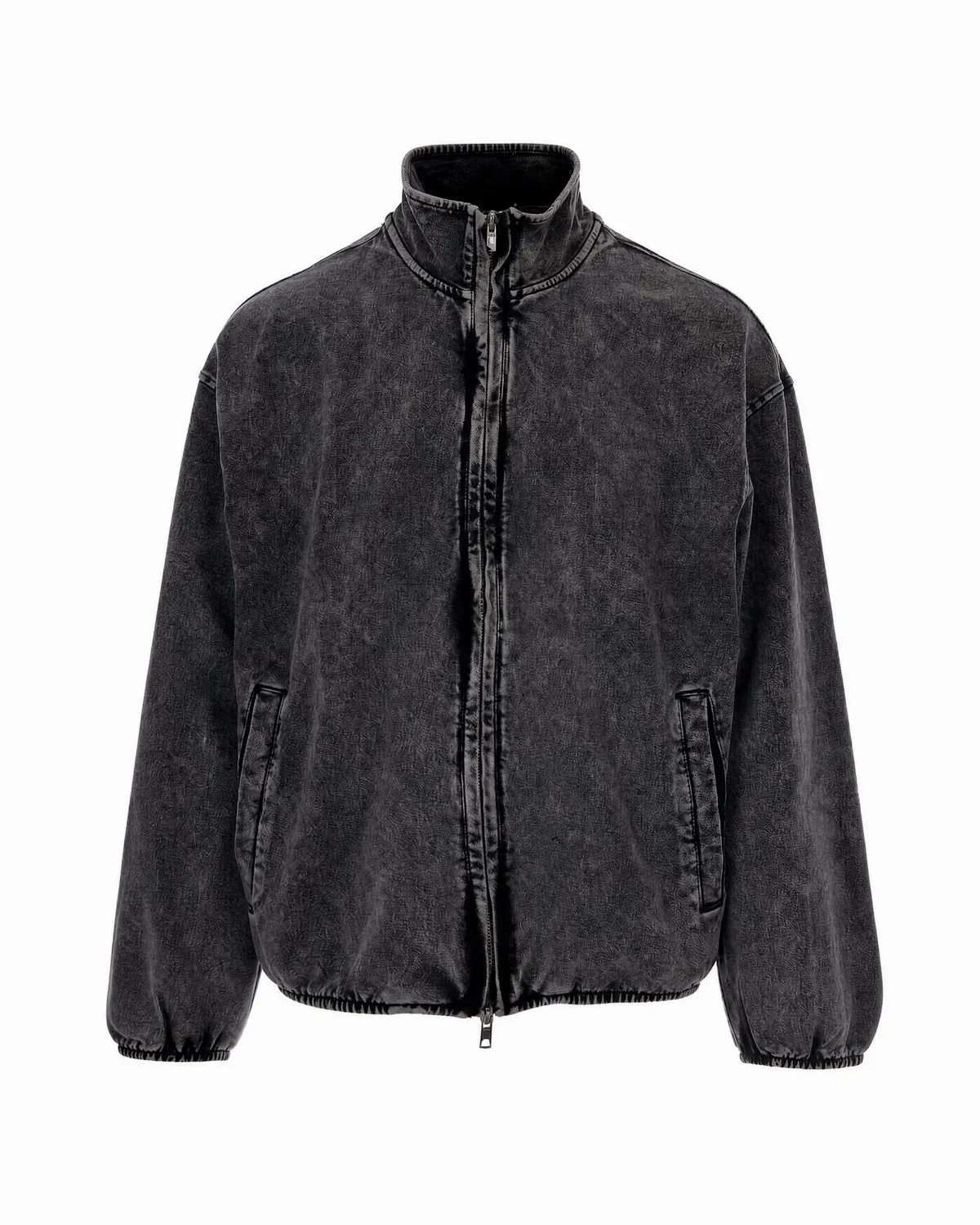 Washed Denim Bomber Jacket