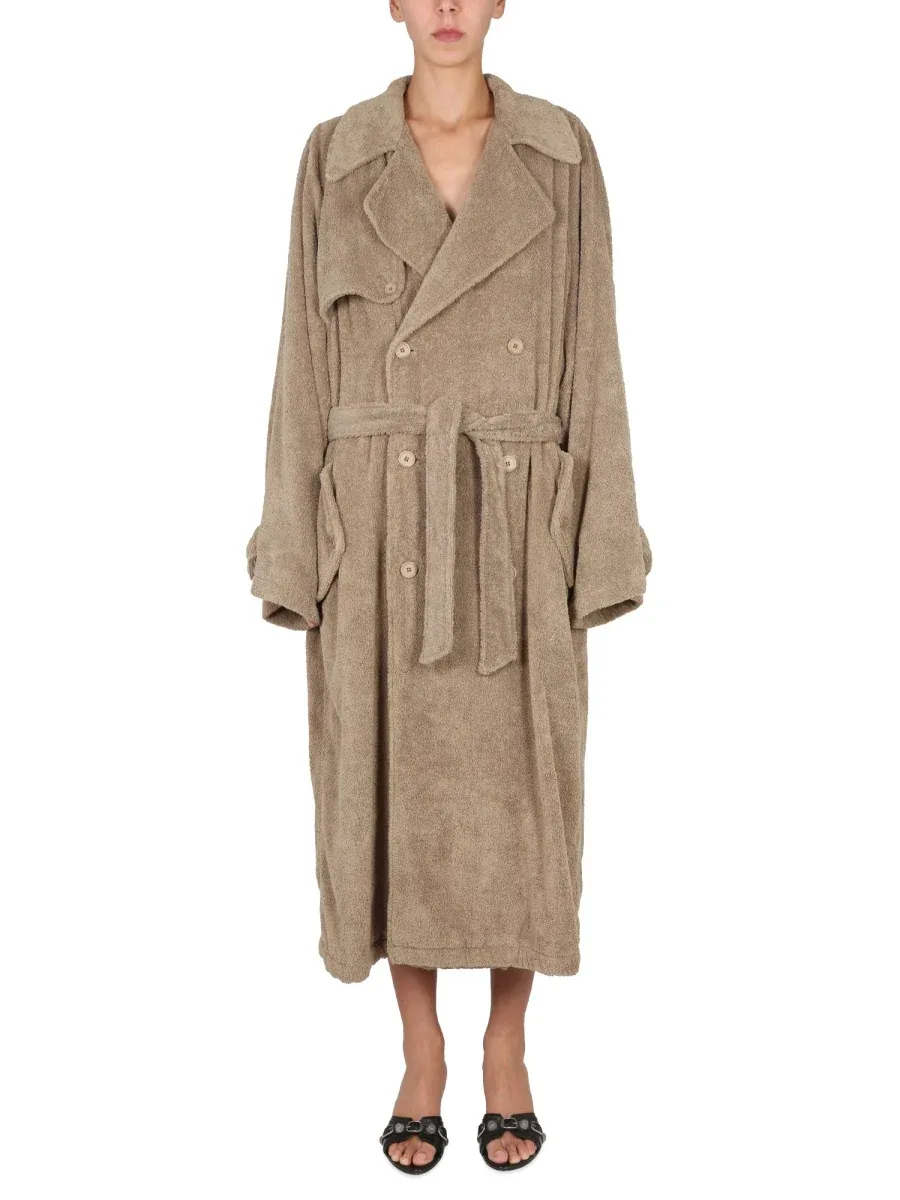 Towel-Terry Cotton Trench Coat